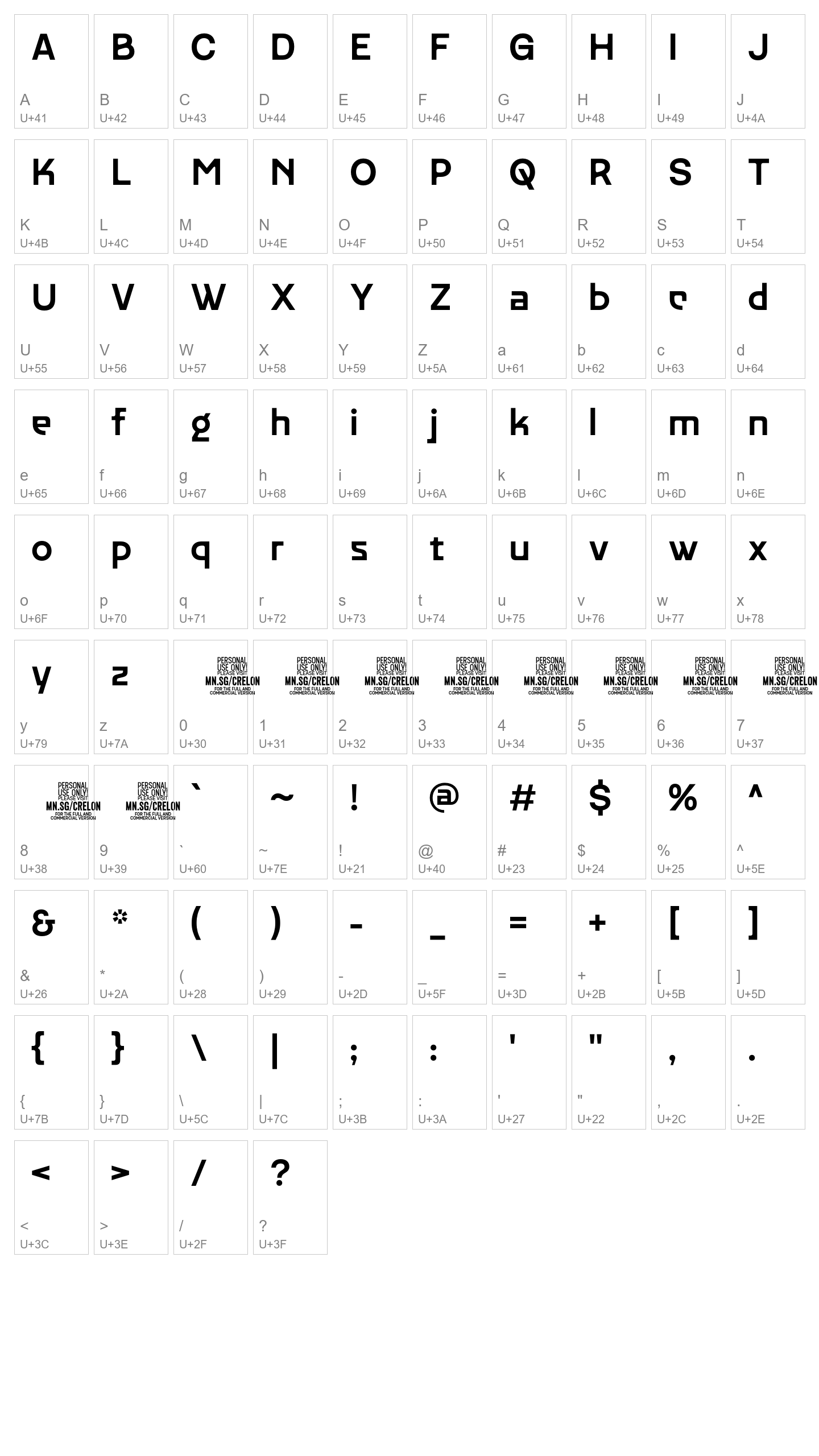 Character Map Image