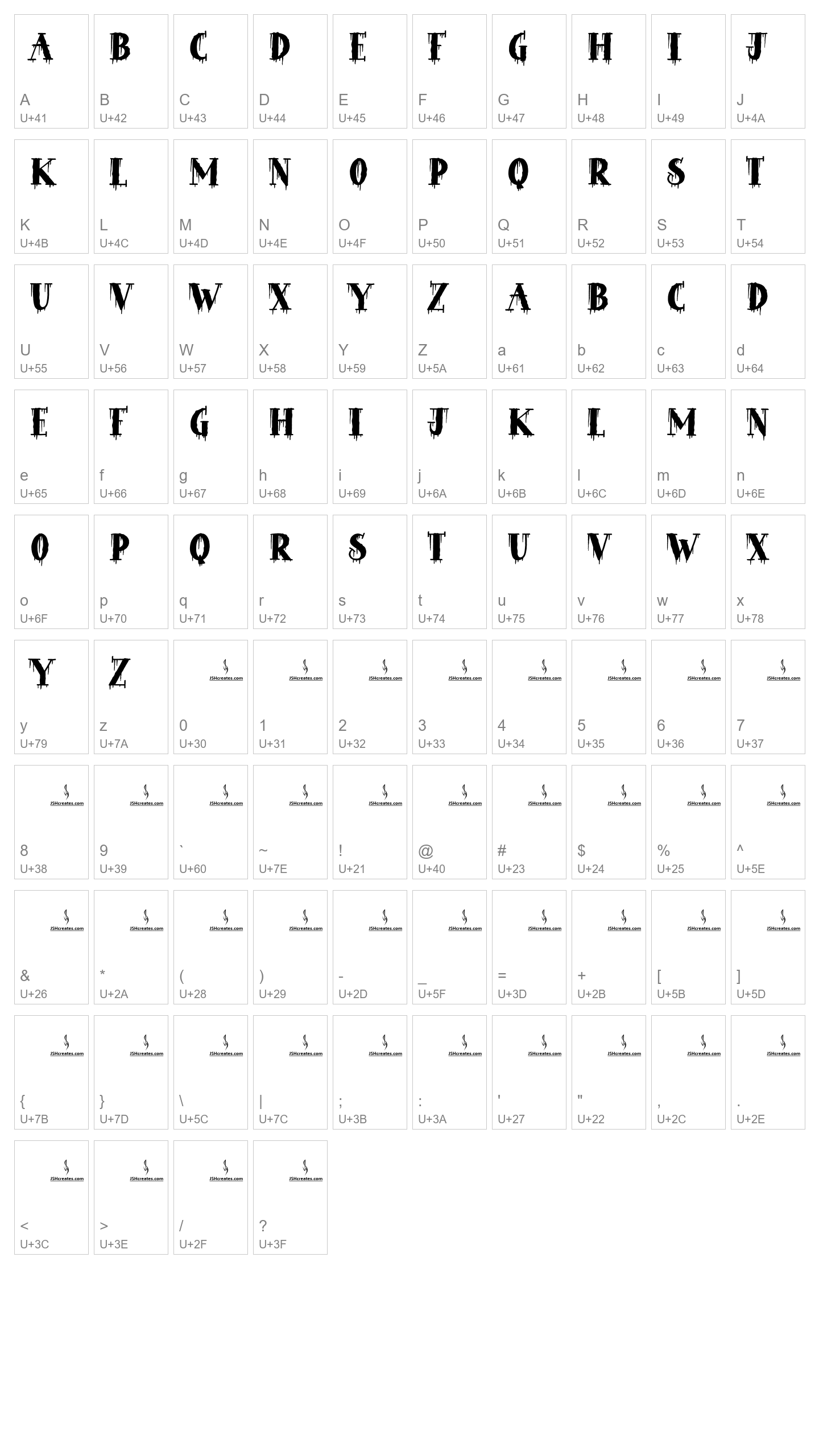 Character Map Image