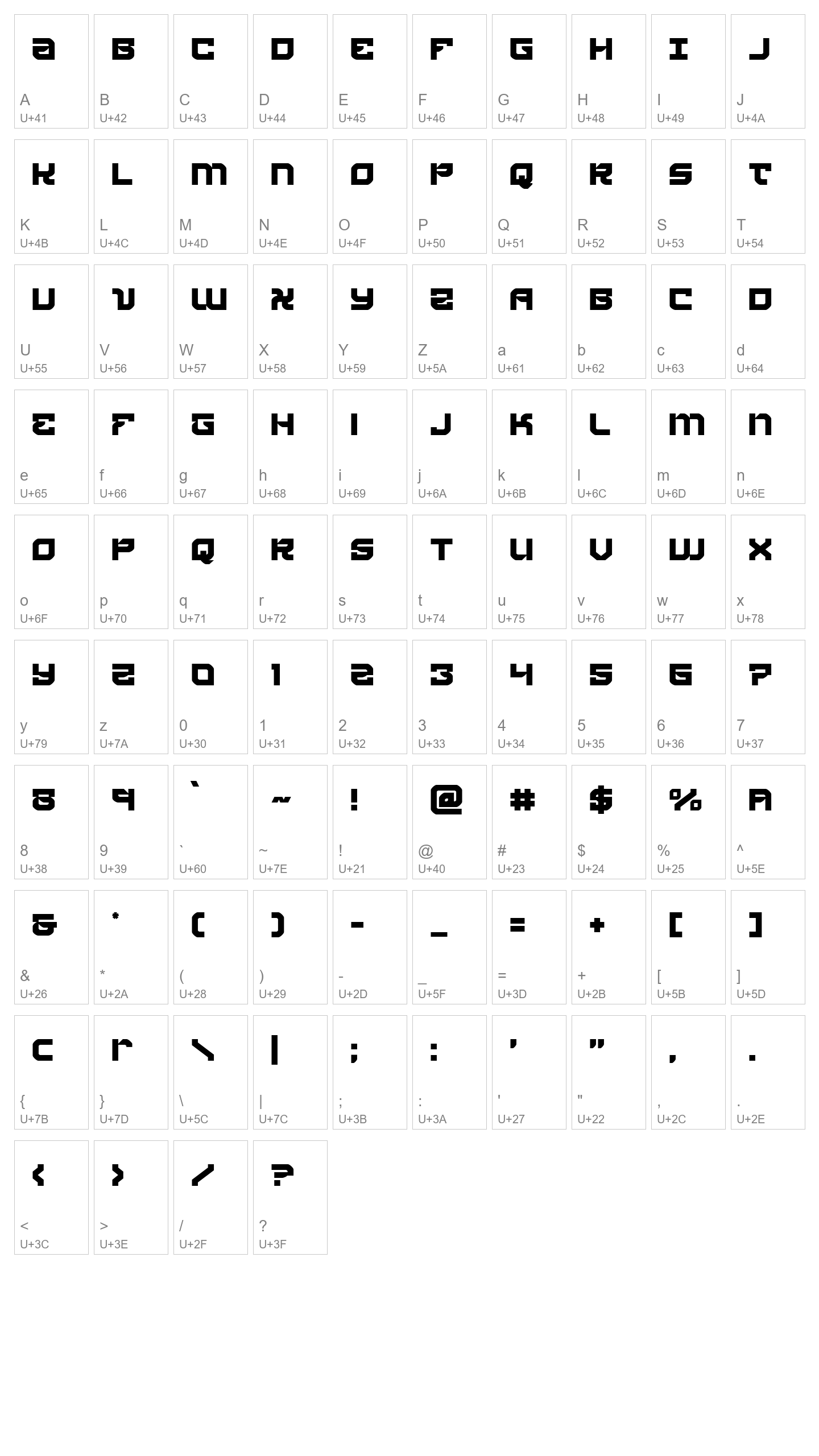 Character Map Image