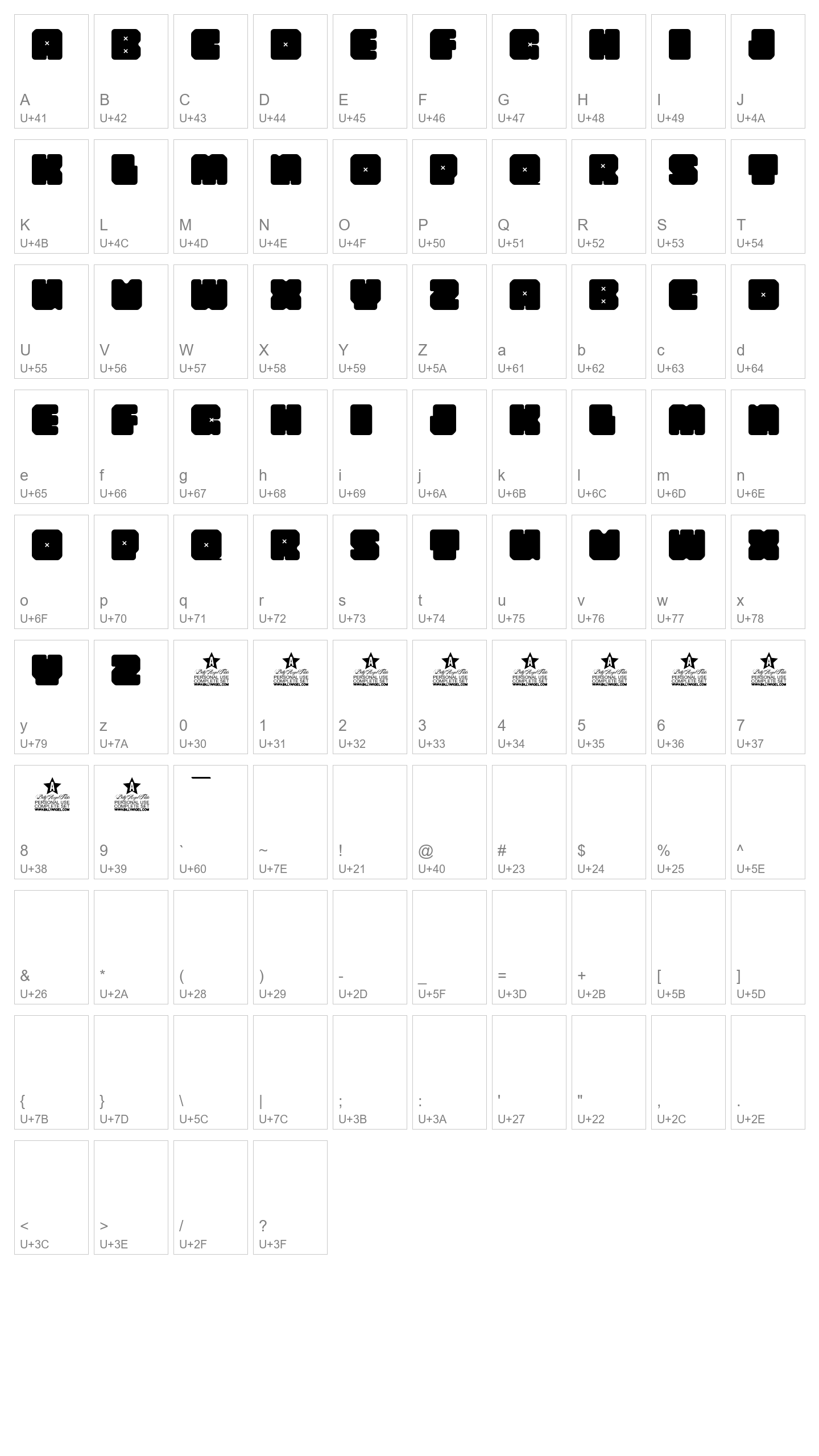 Character Map Image