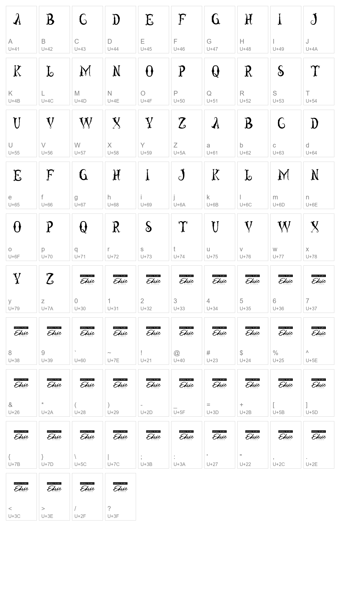 Character Map Image