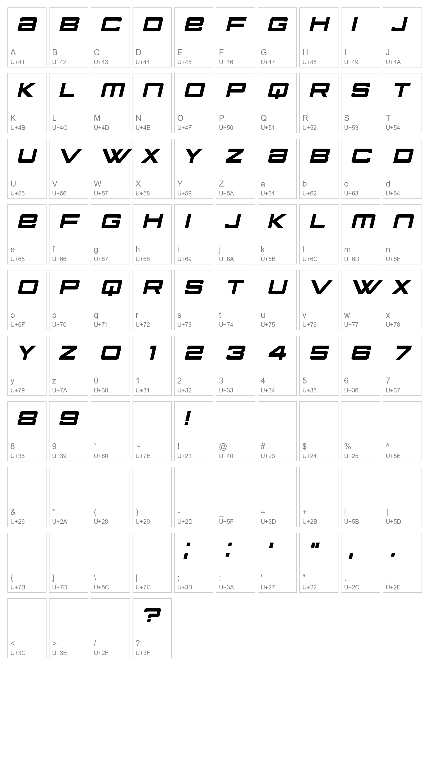 Character Map Image