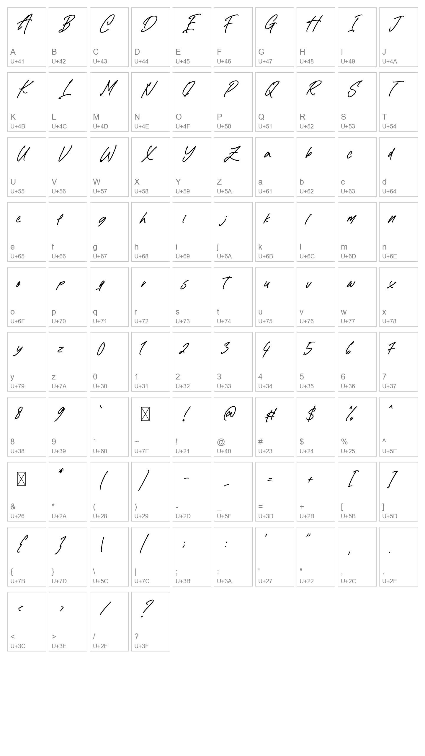 Character Map Image