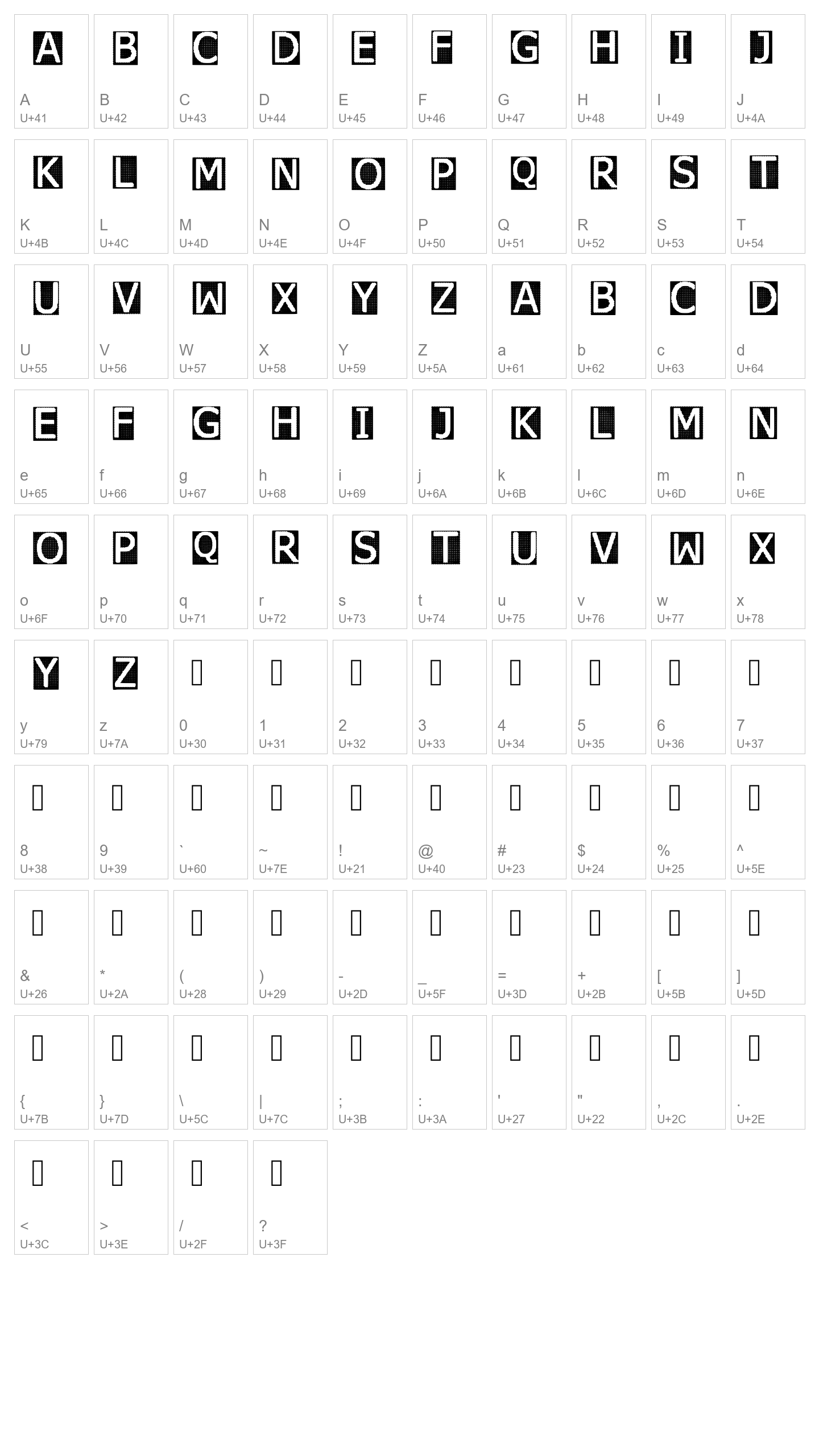 Character Map Image