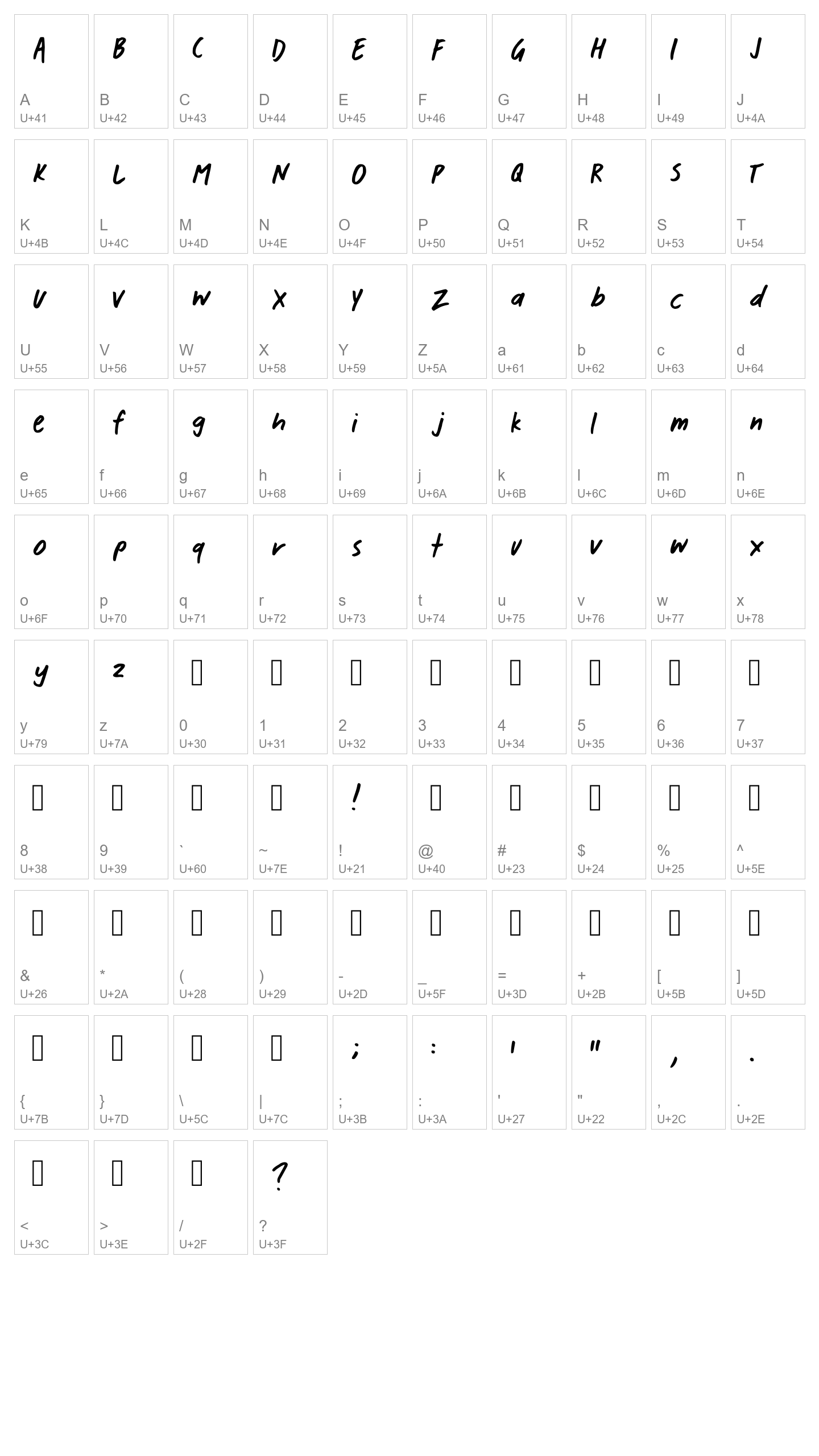Character Map Image
