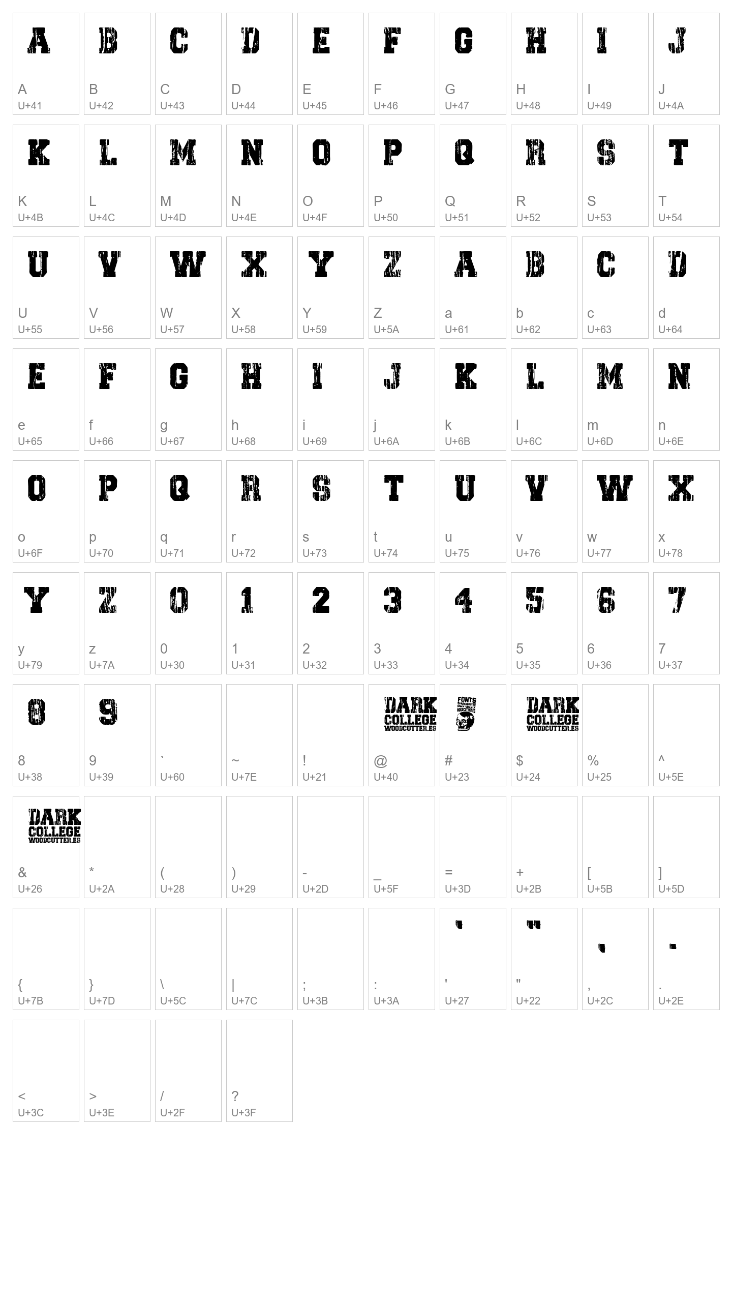 Character Map Image