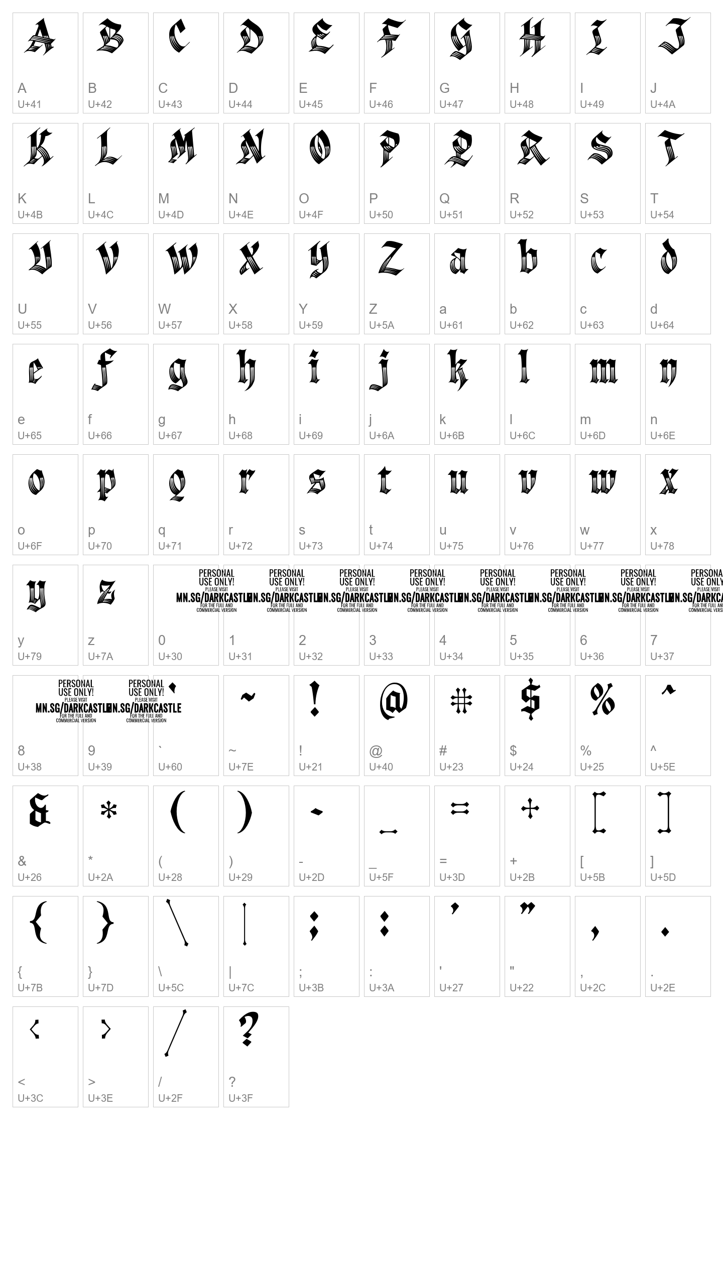 Character Map Image
