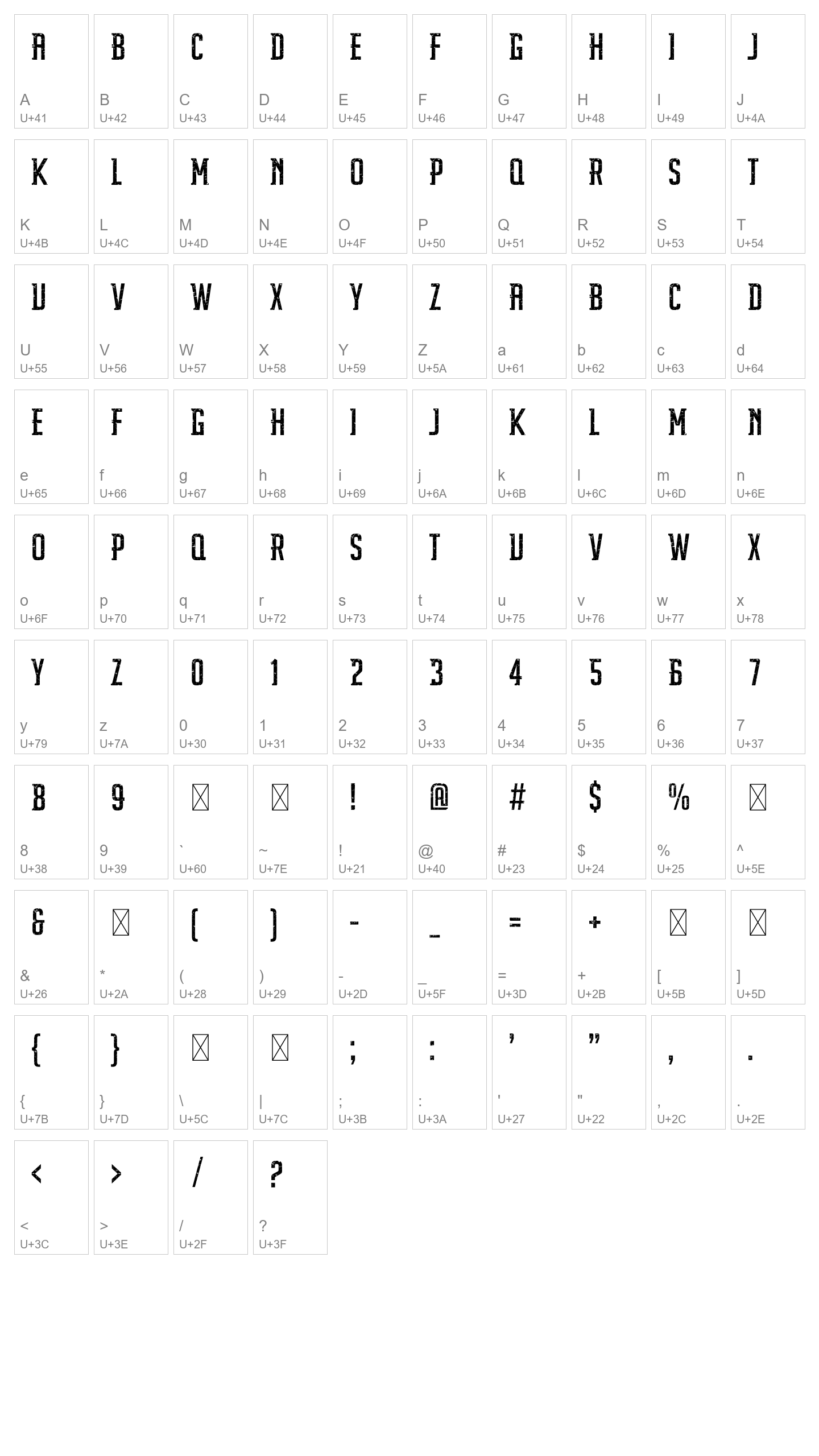Character Map Image