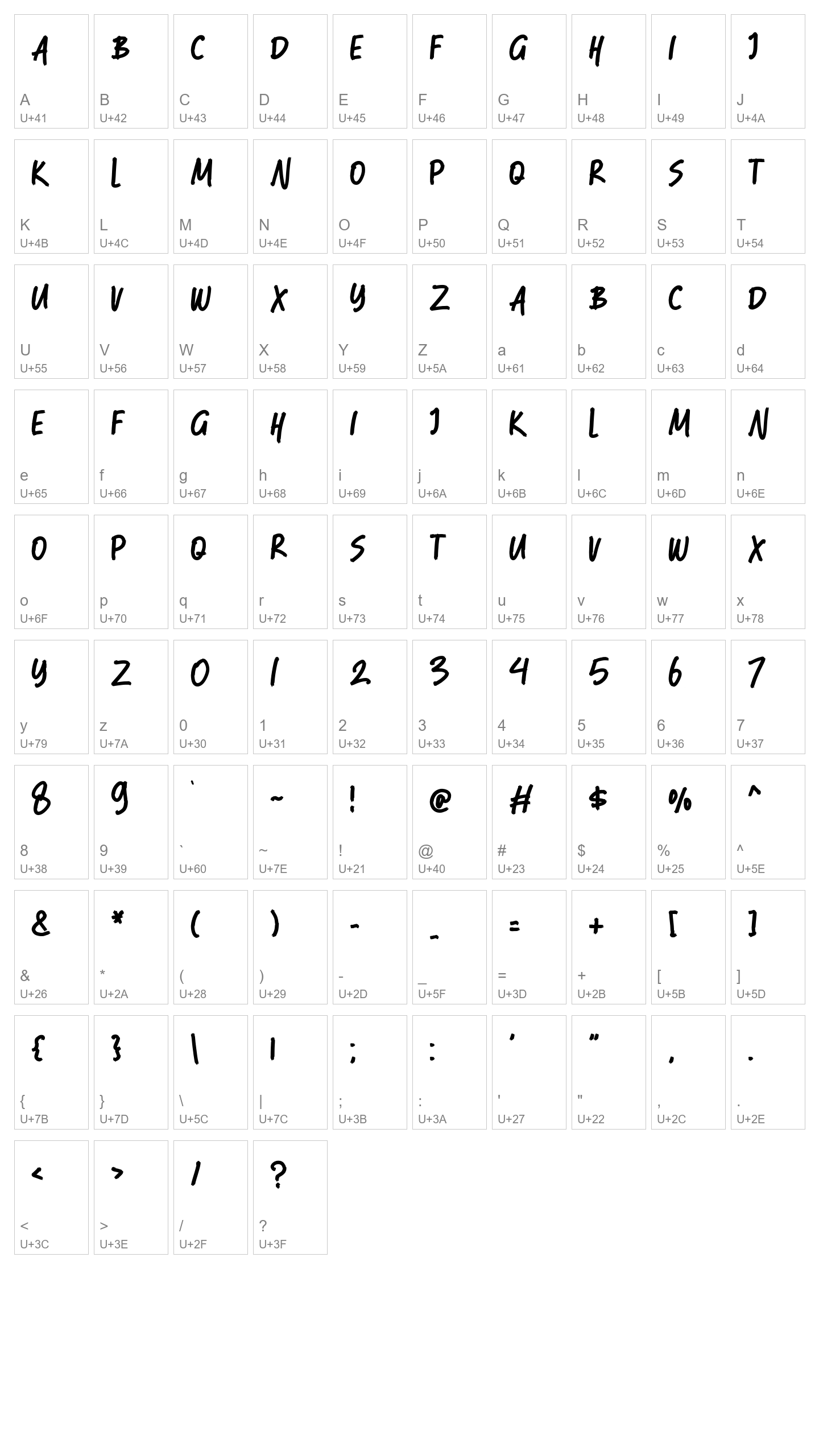 Character Map Image