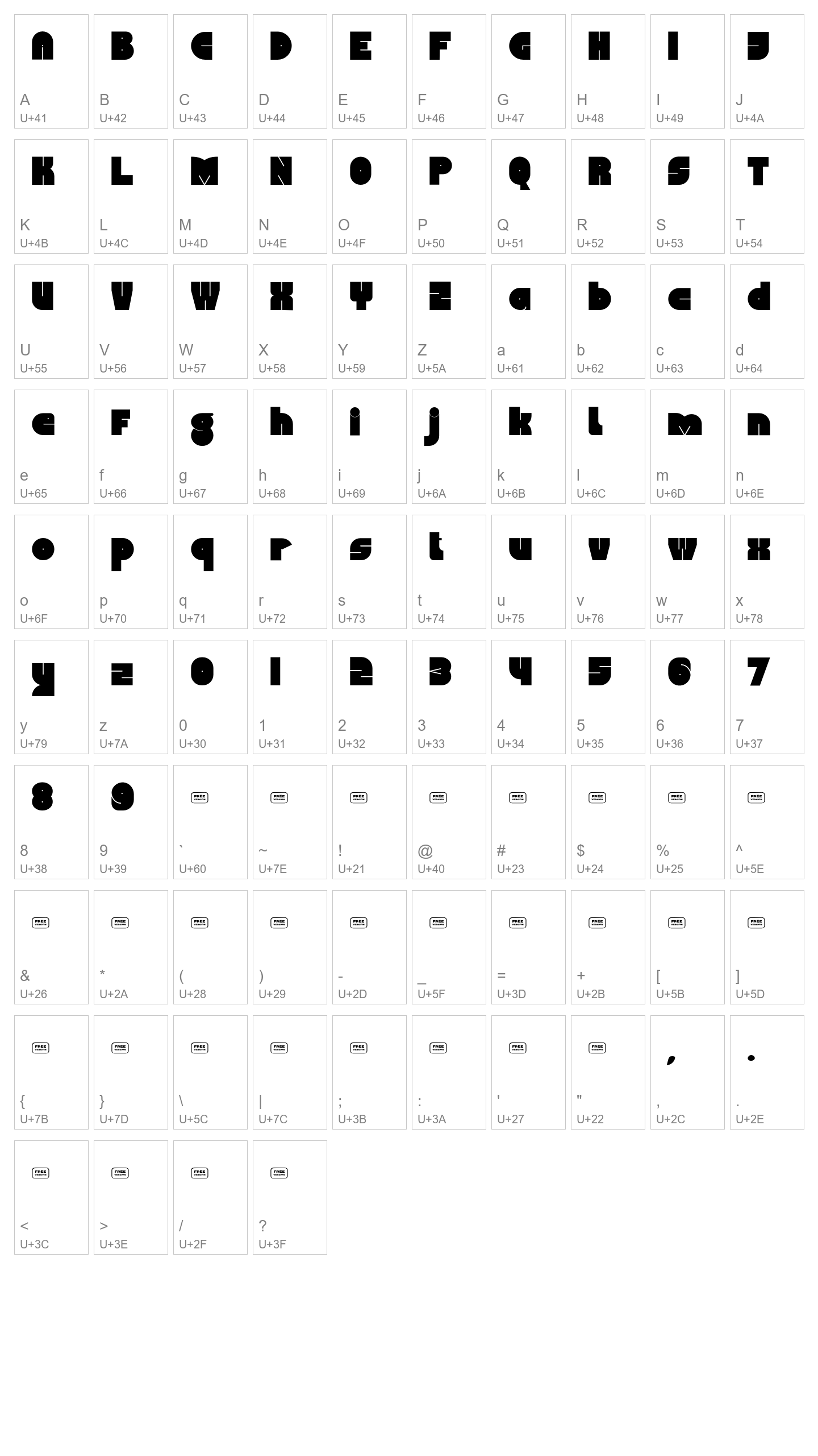 Character Map Image