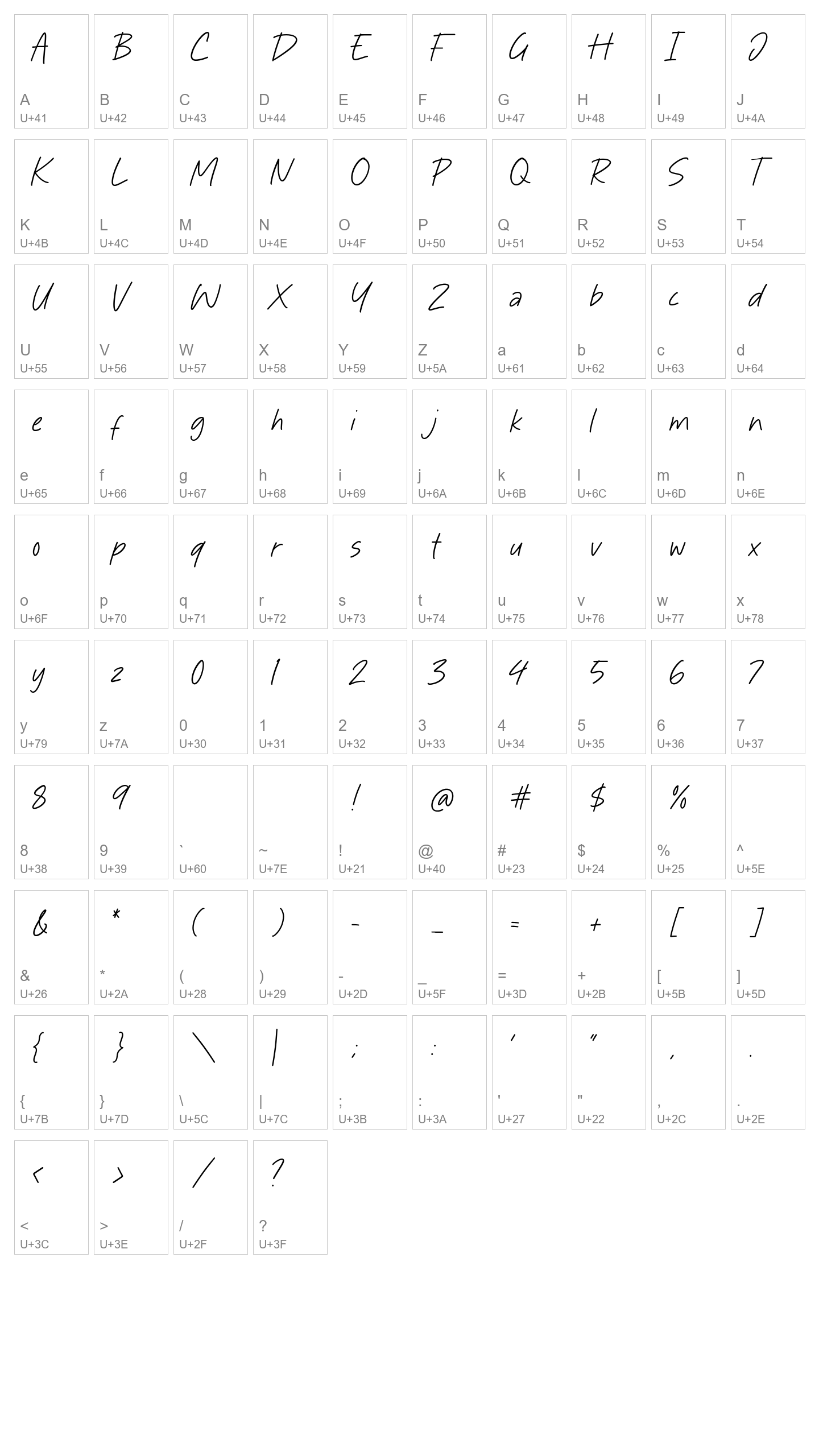 Character Map Image