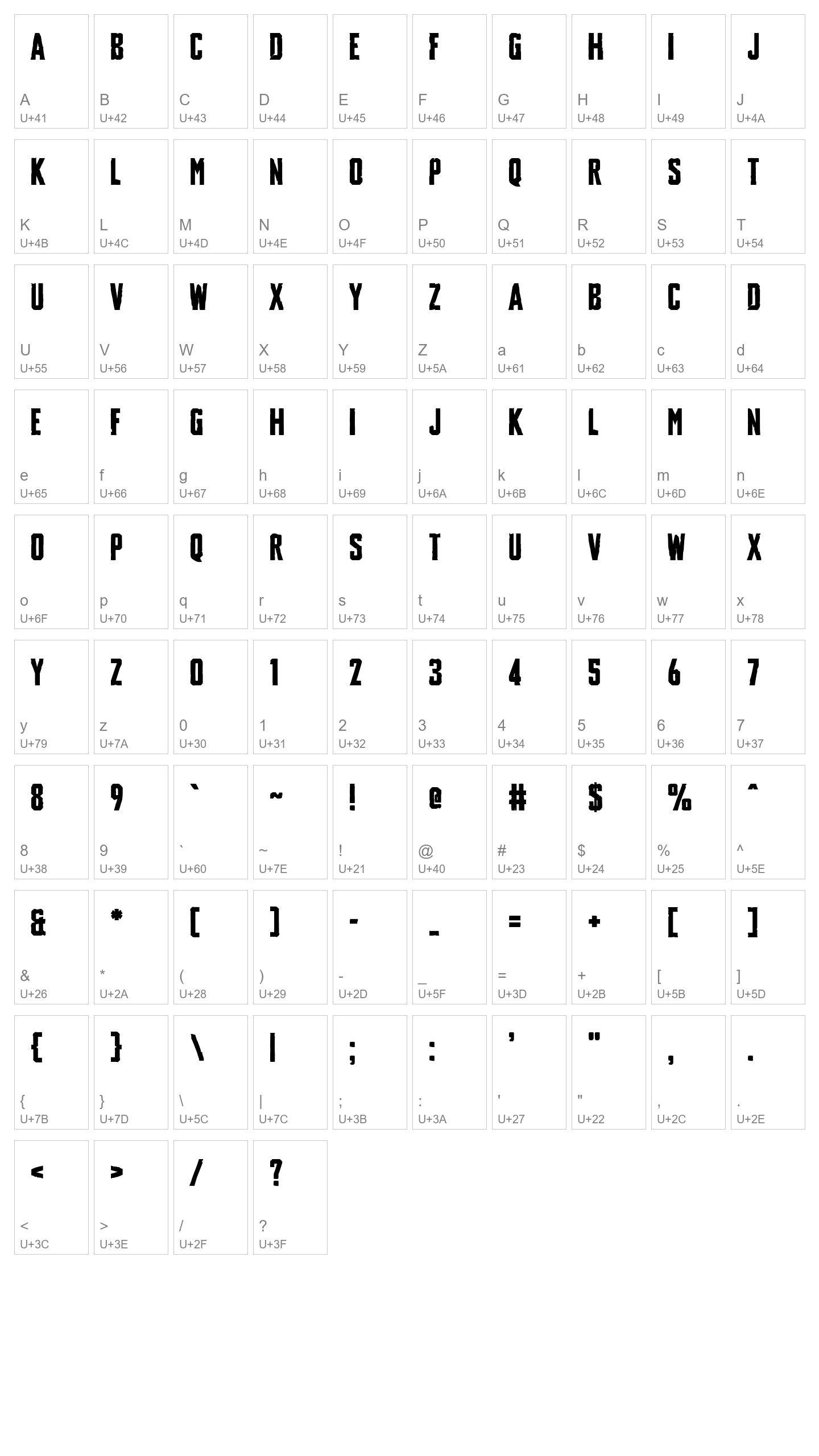 Character Map Image