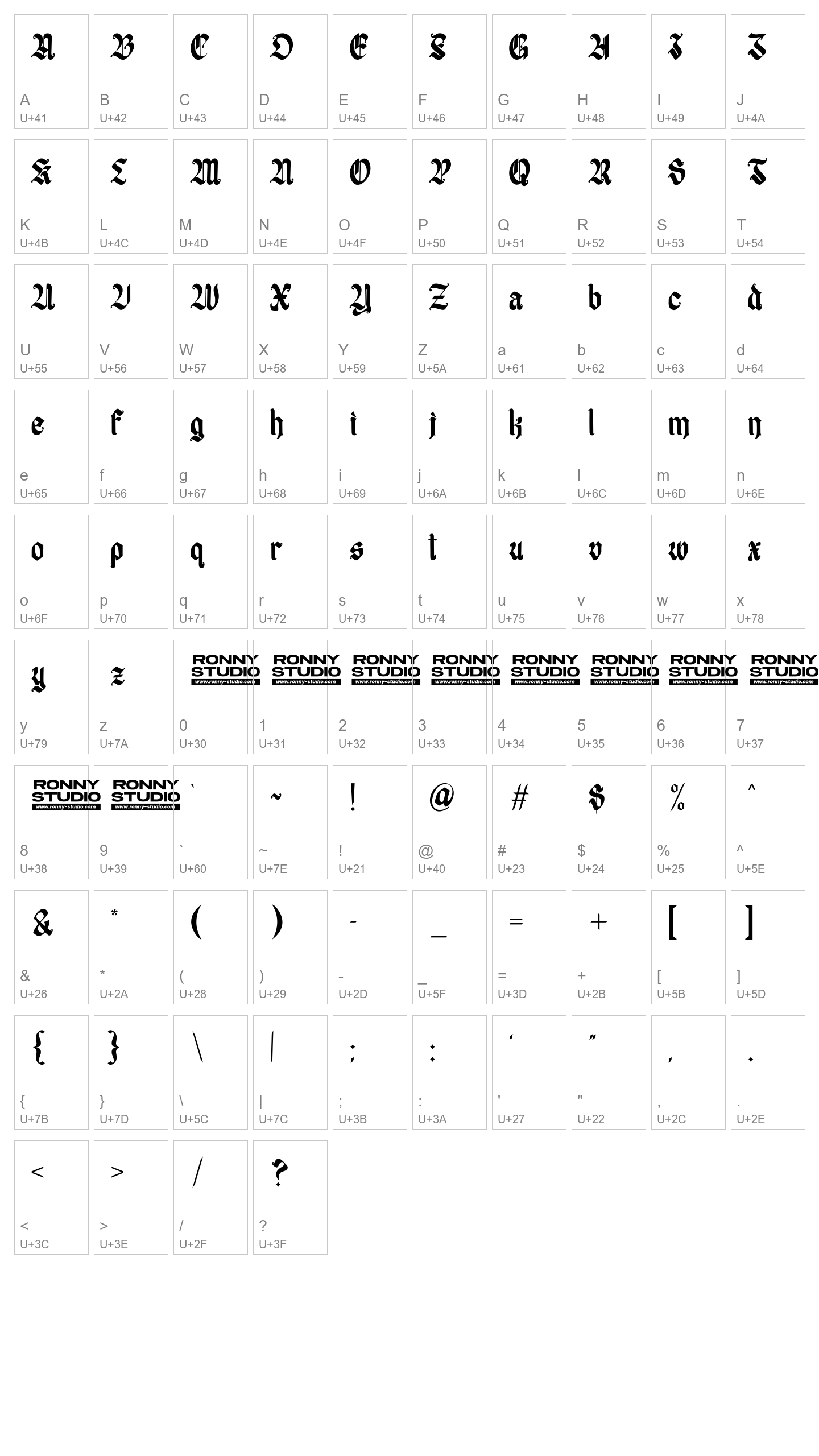 Character Map Image