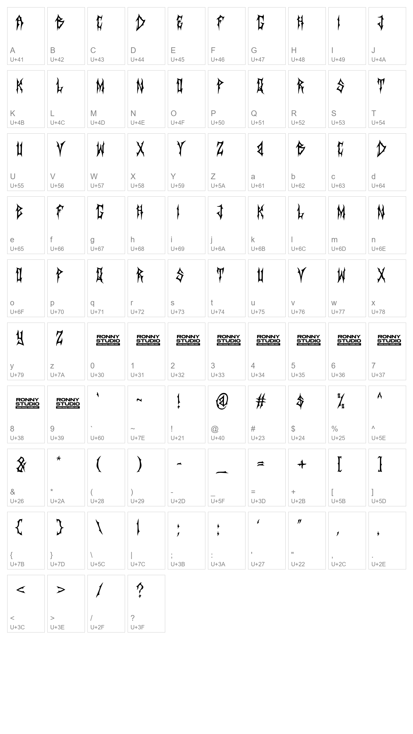 Character Map Image