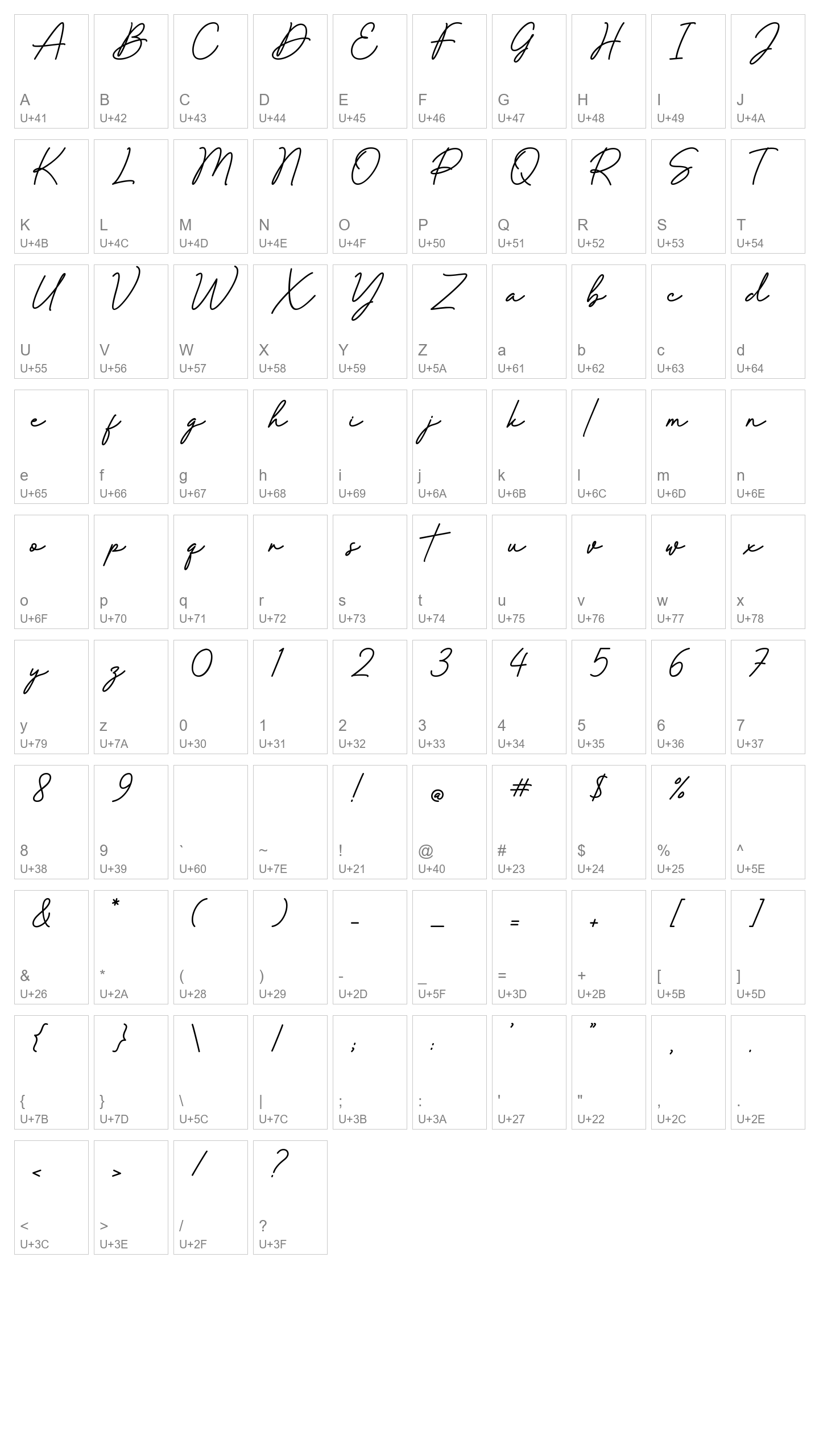 Character Map Image