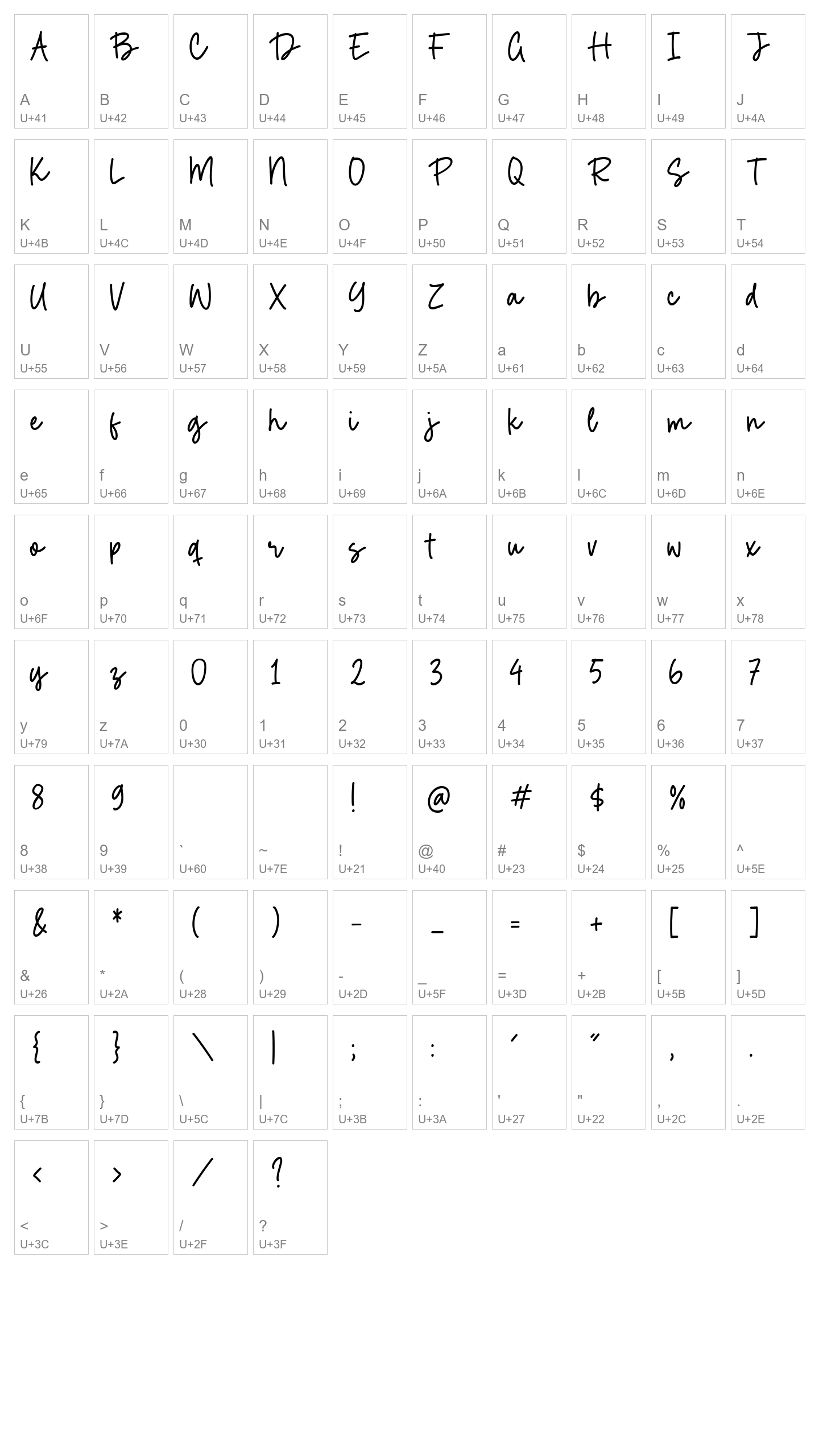 Character Map Image