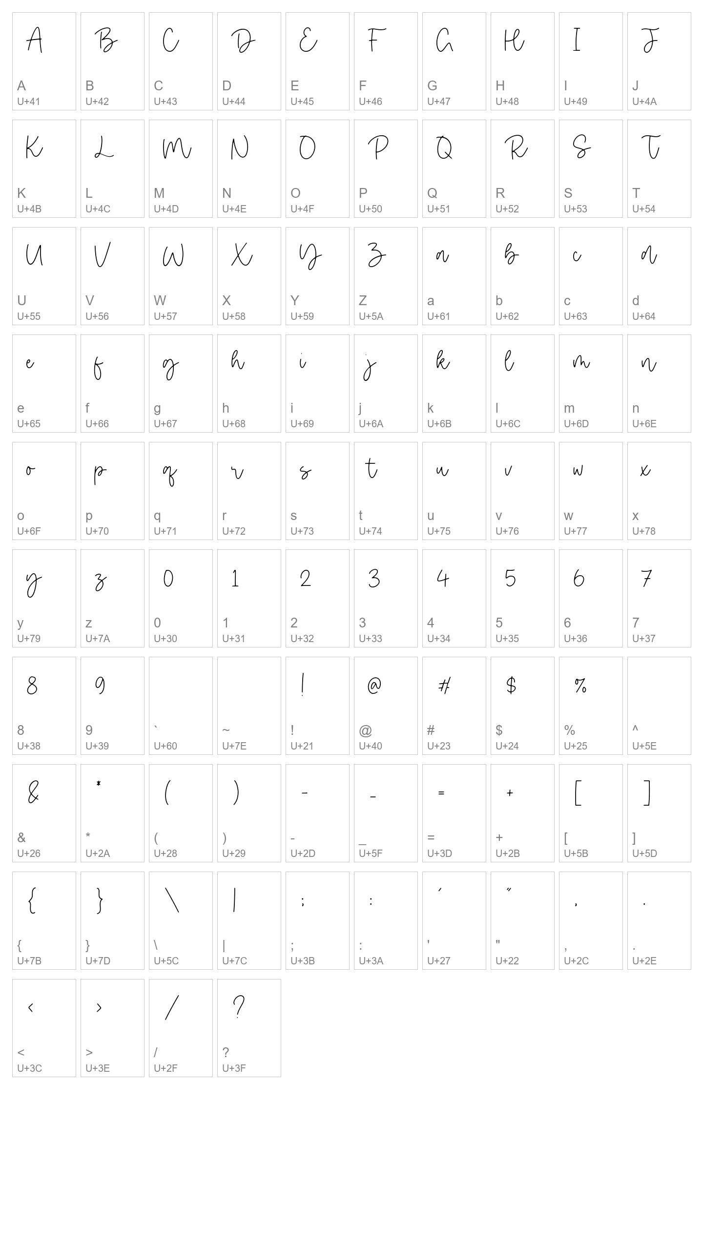 Character Map Image