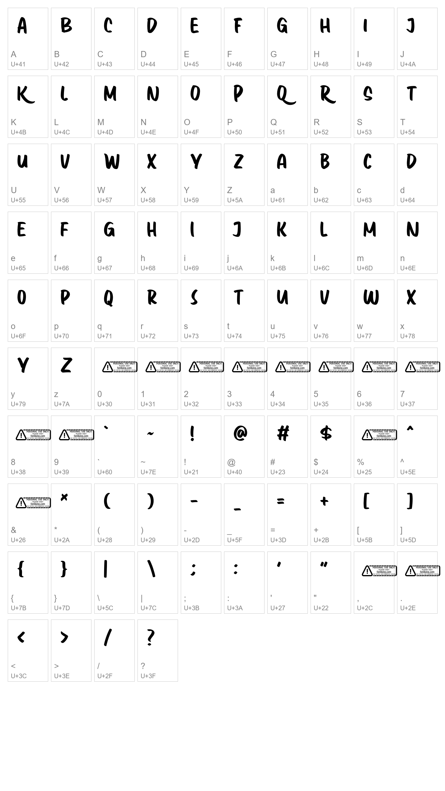 Character Map Image