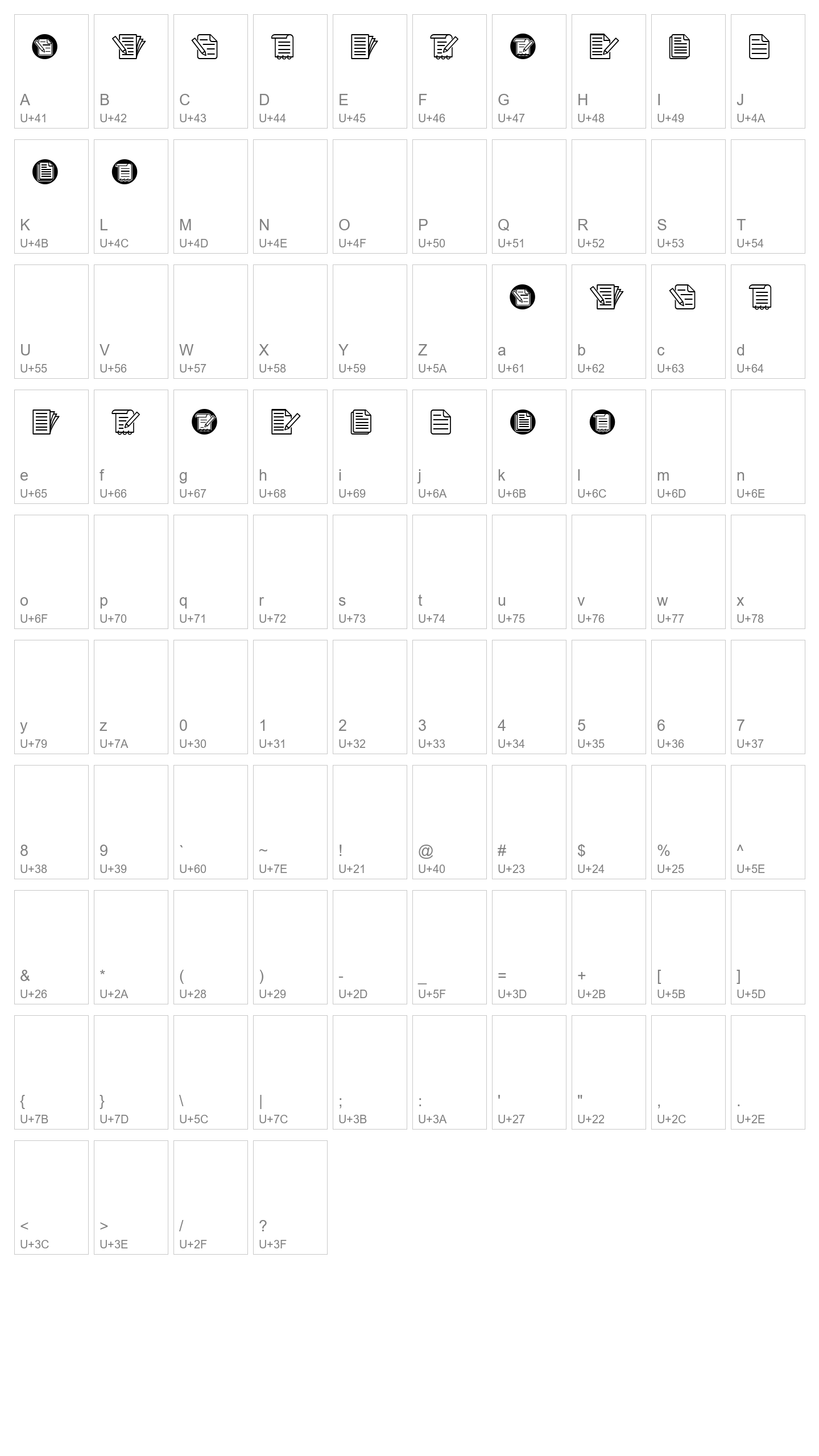 Character Map Image