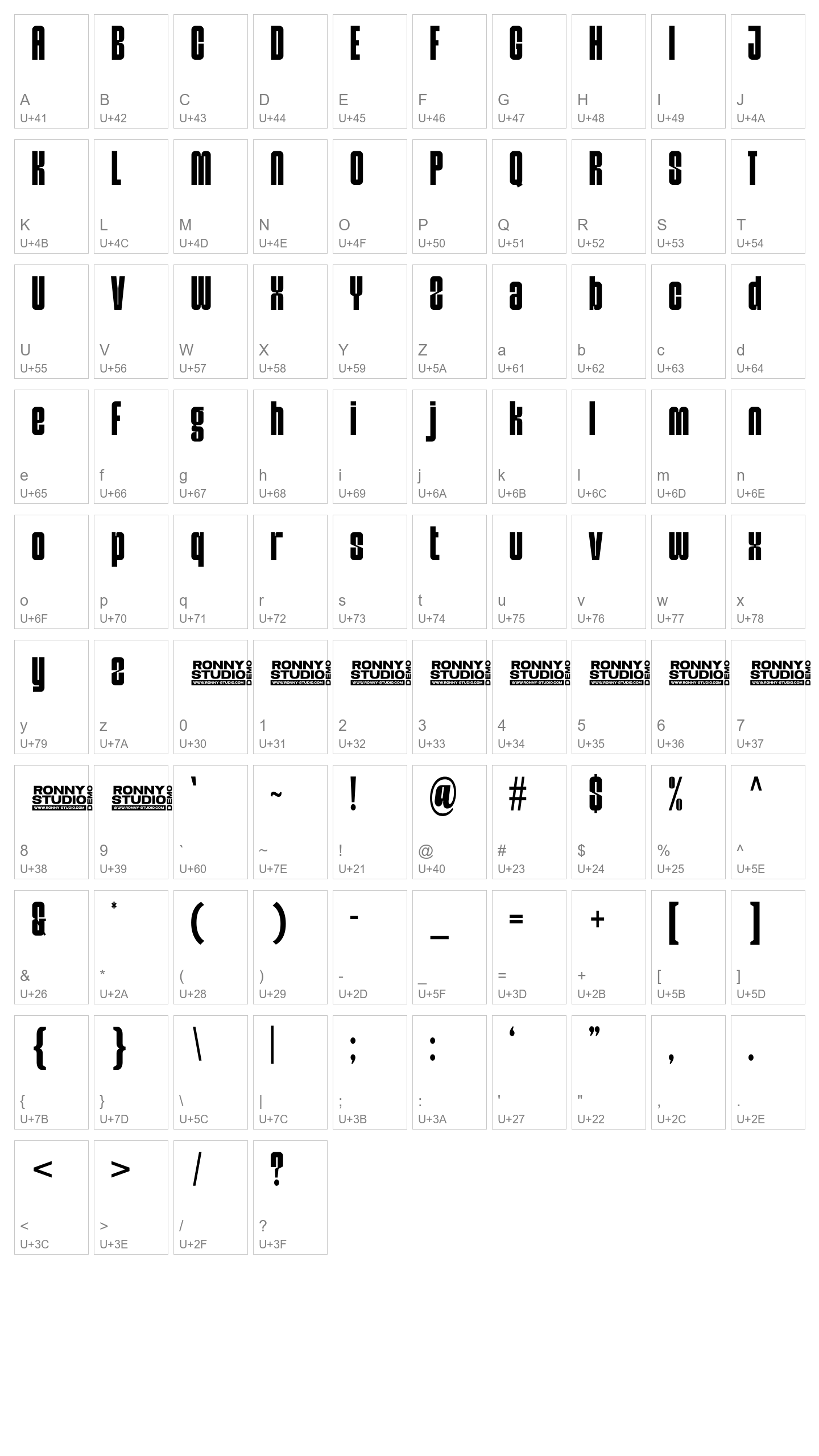 Character Map Image