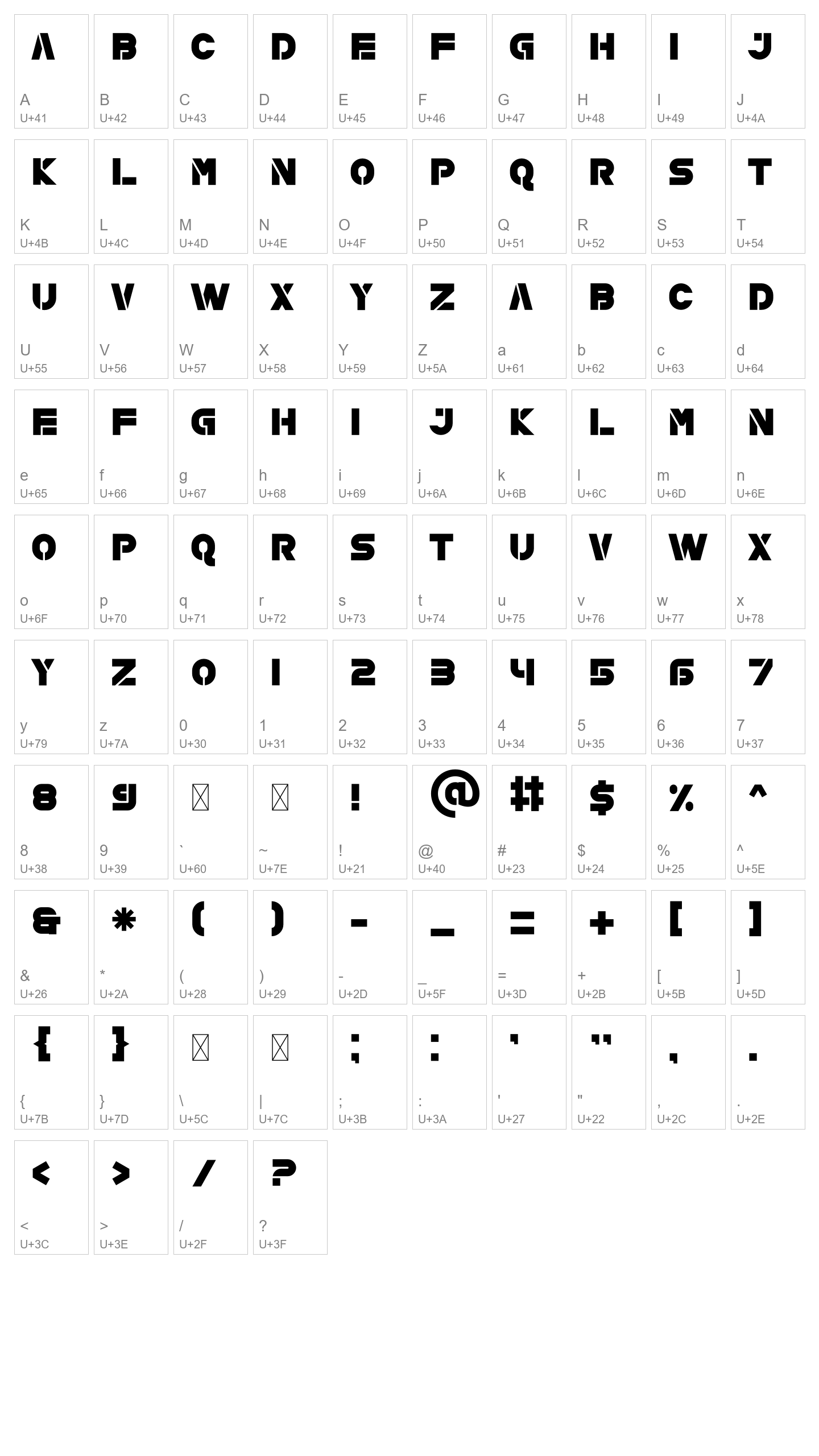 Character Map Image