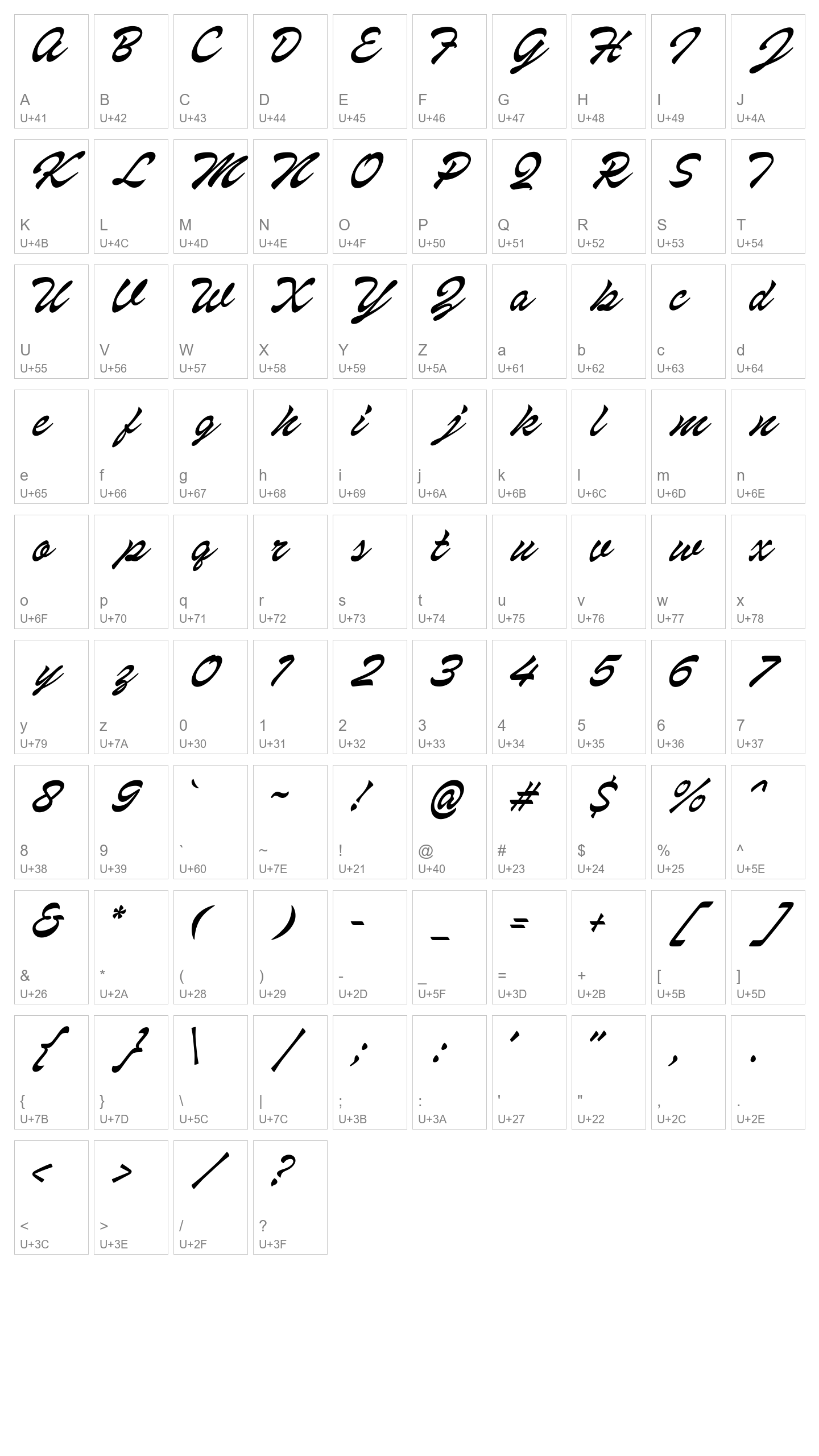 Character Map Image