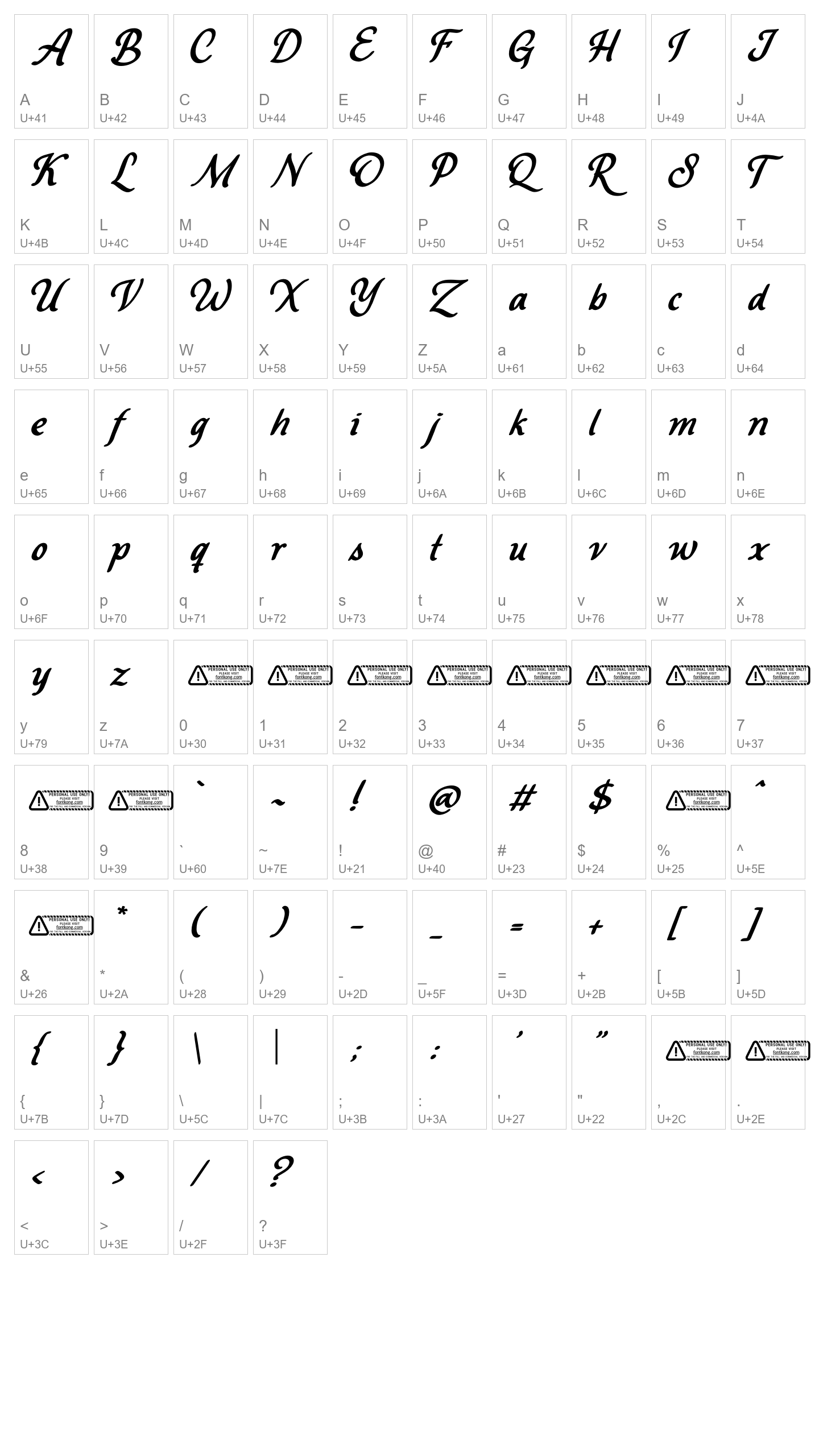 Character Map Image