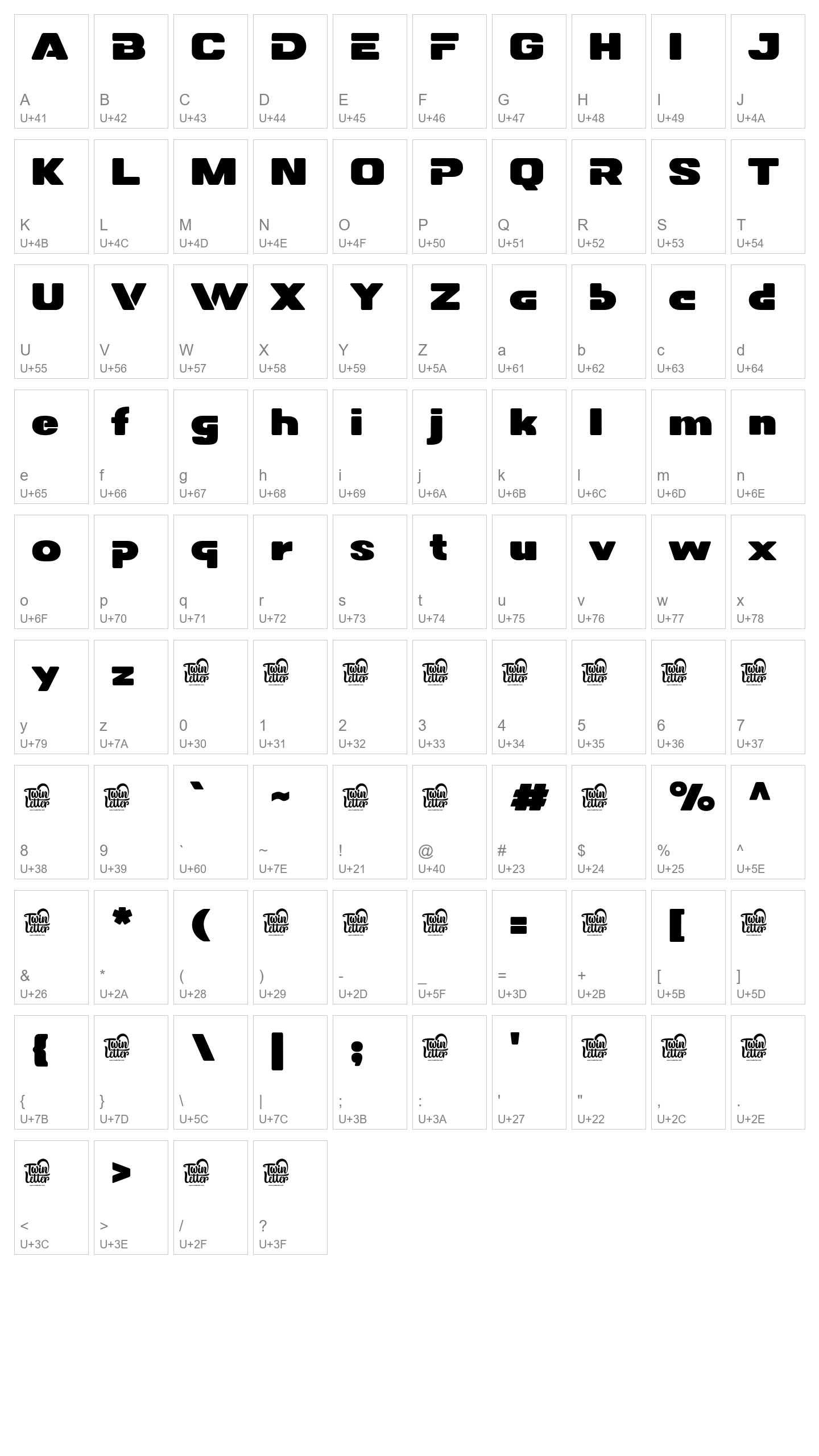 Character Map Image