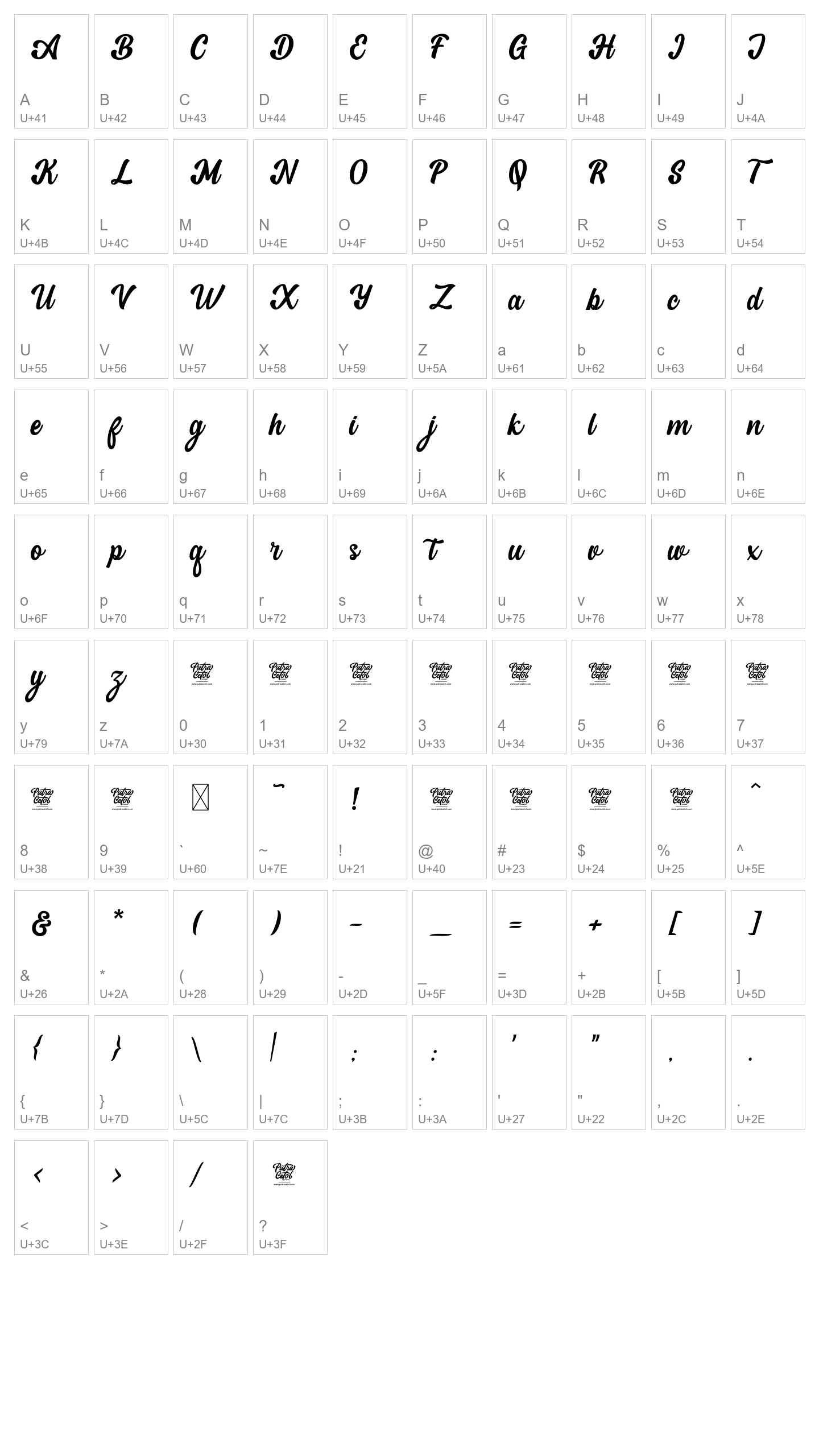 Character Map Image