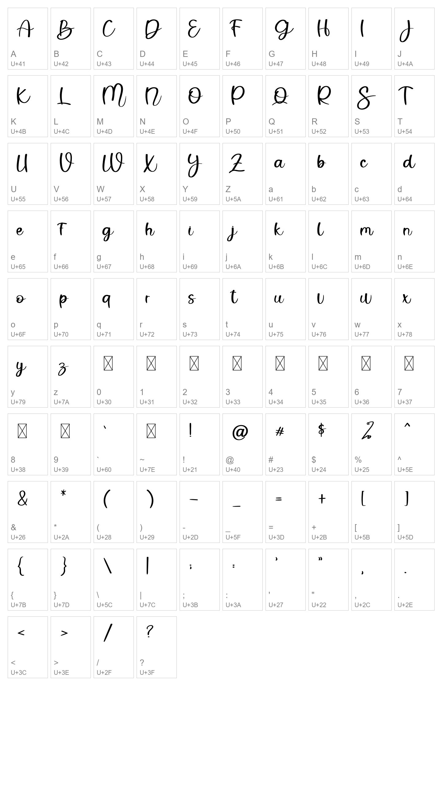 Character Map Image