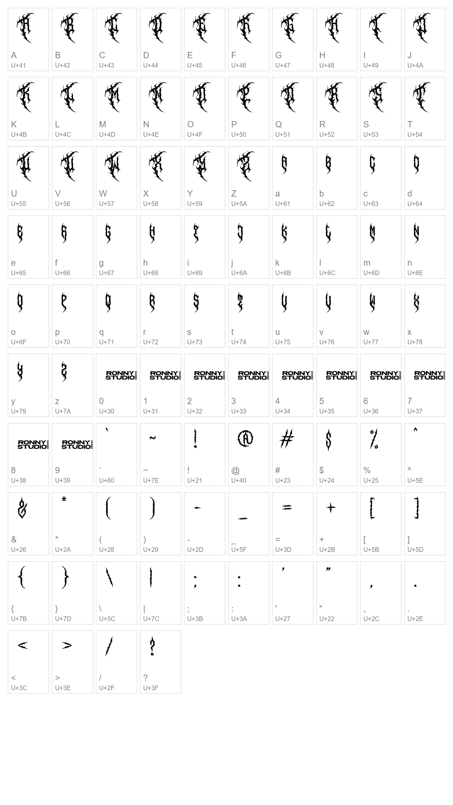 Character Map Image