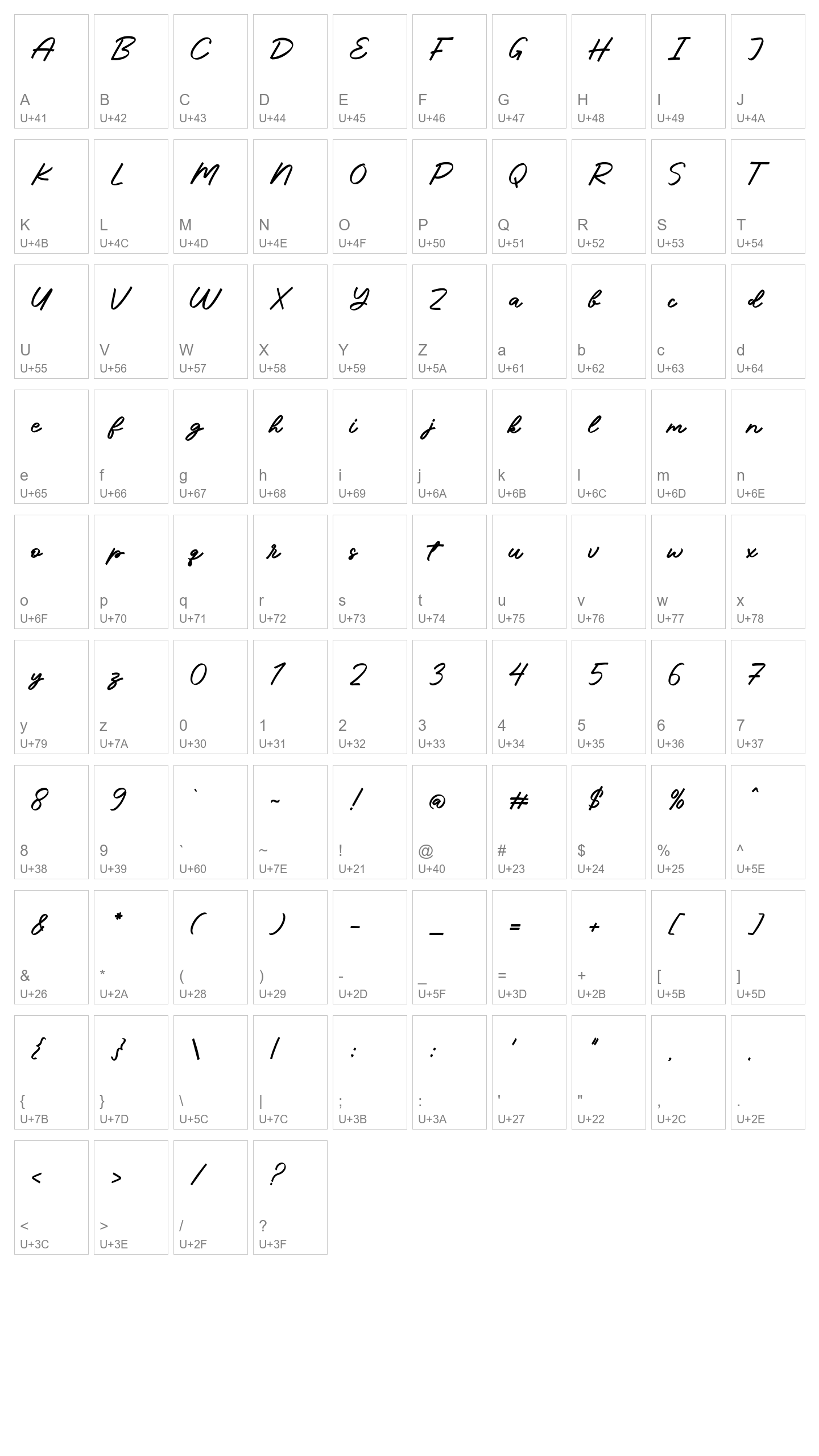 Character Map Image