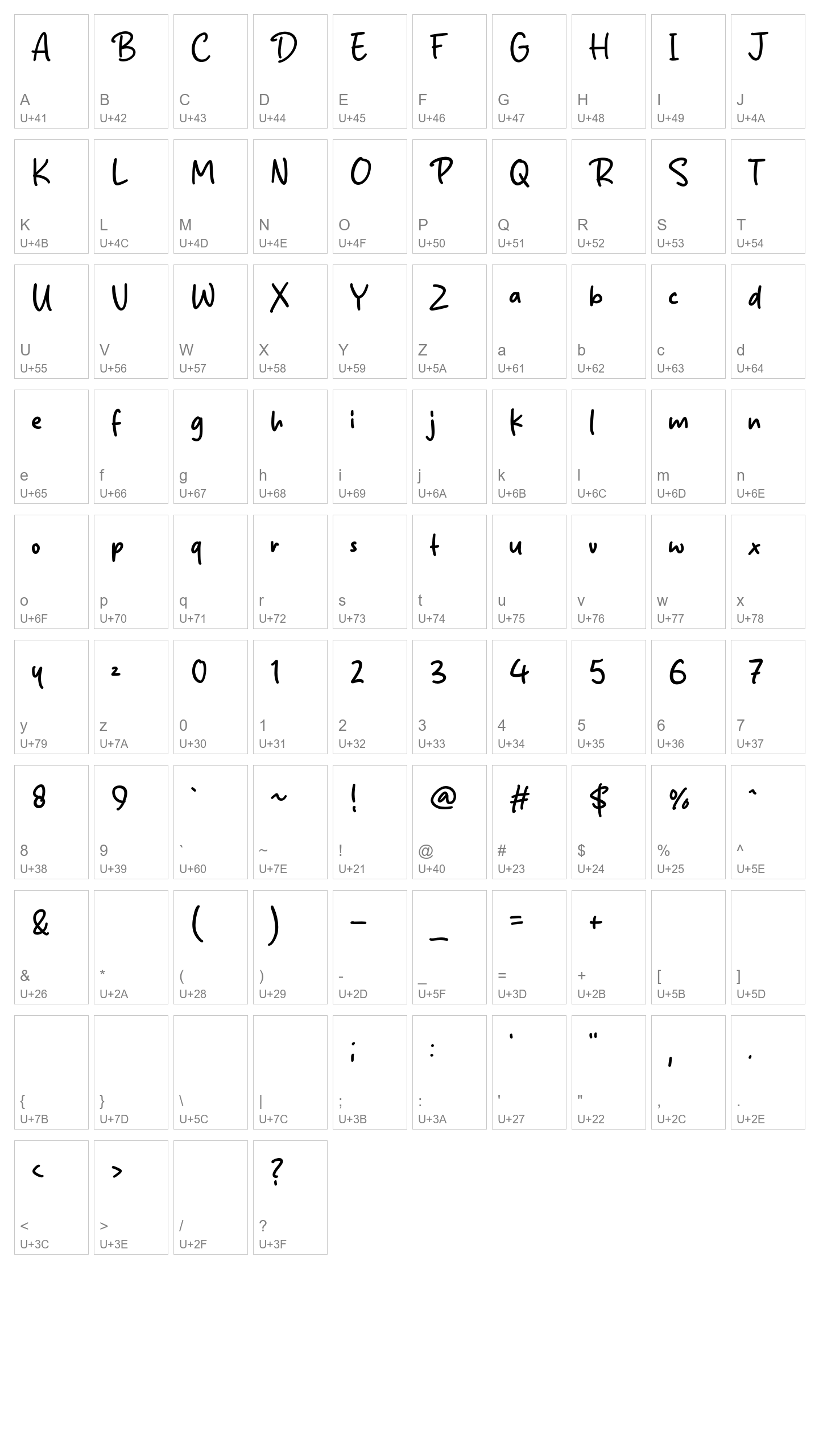 Character Map Image