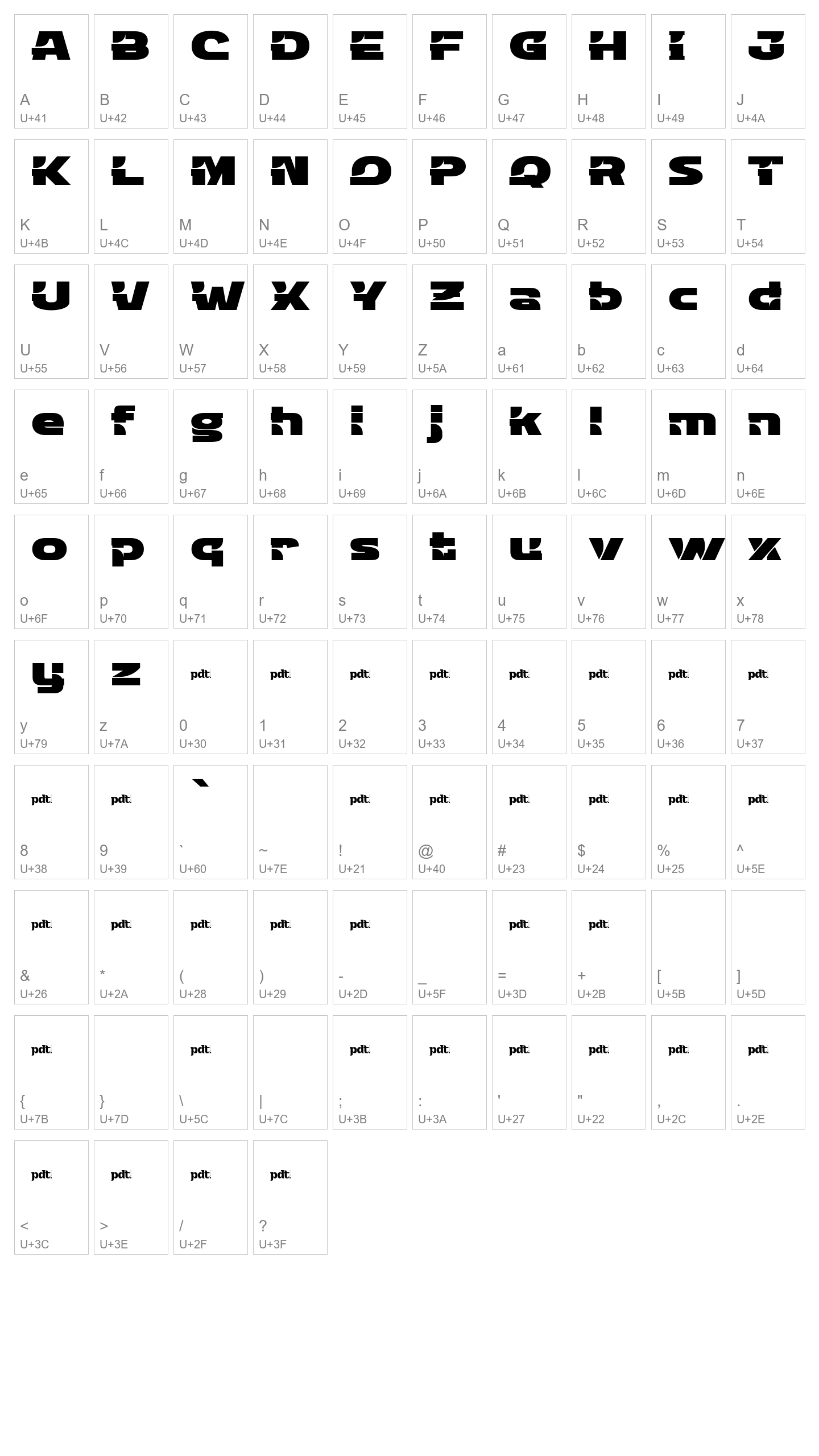 Character Map Image