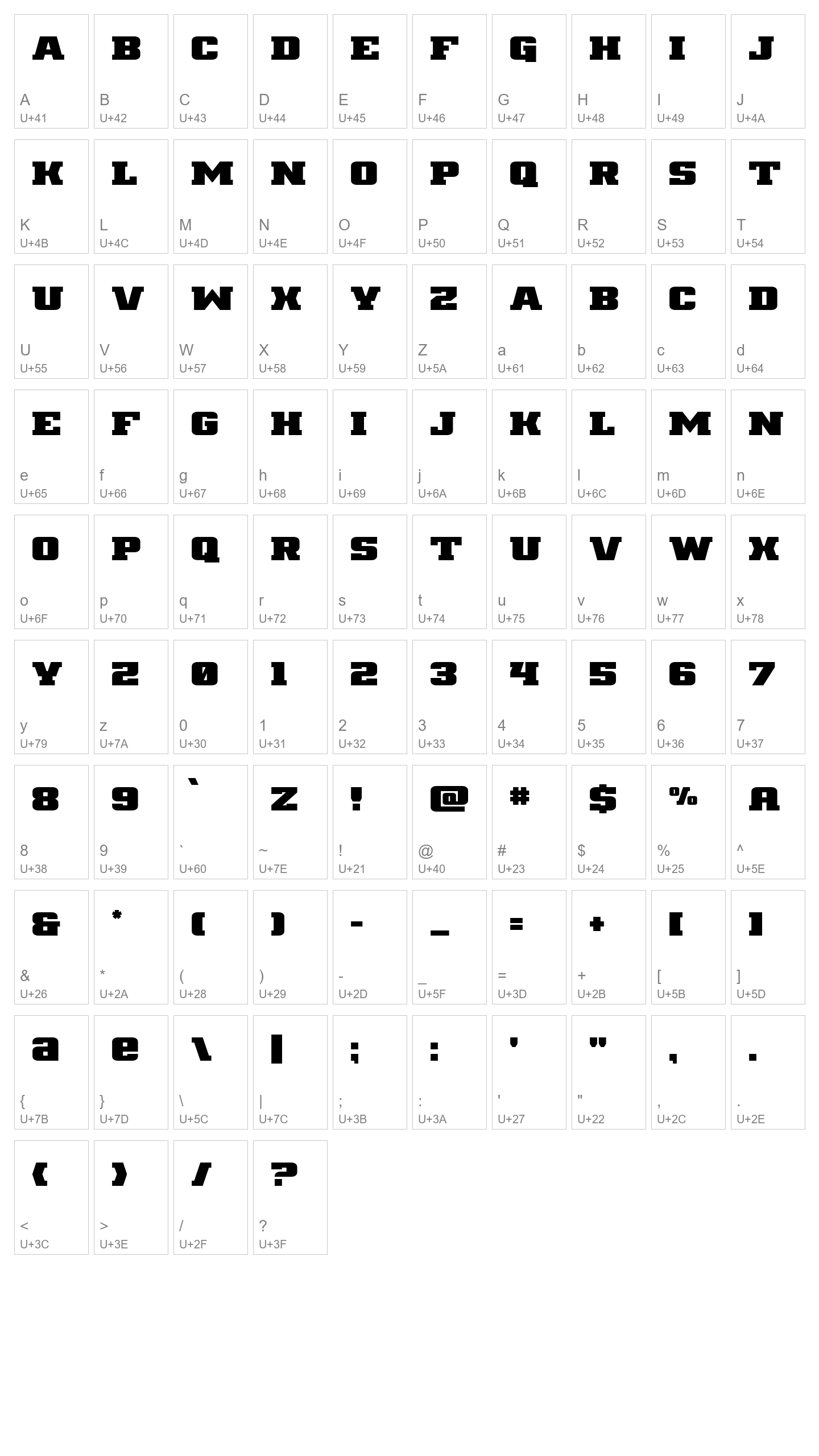 Character Map Image