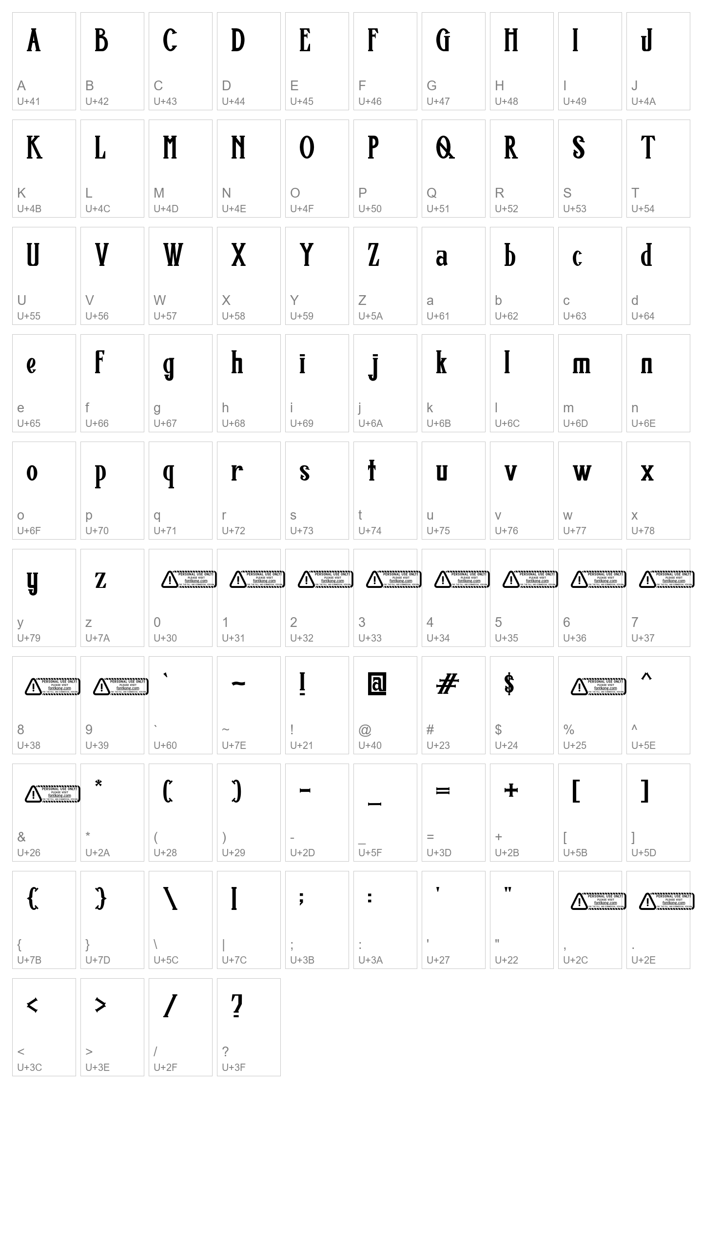 Character Map Image
