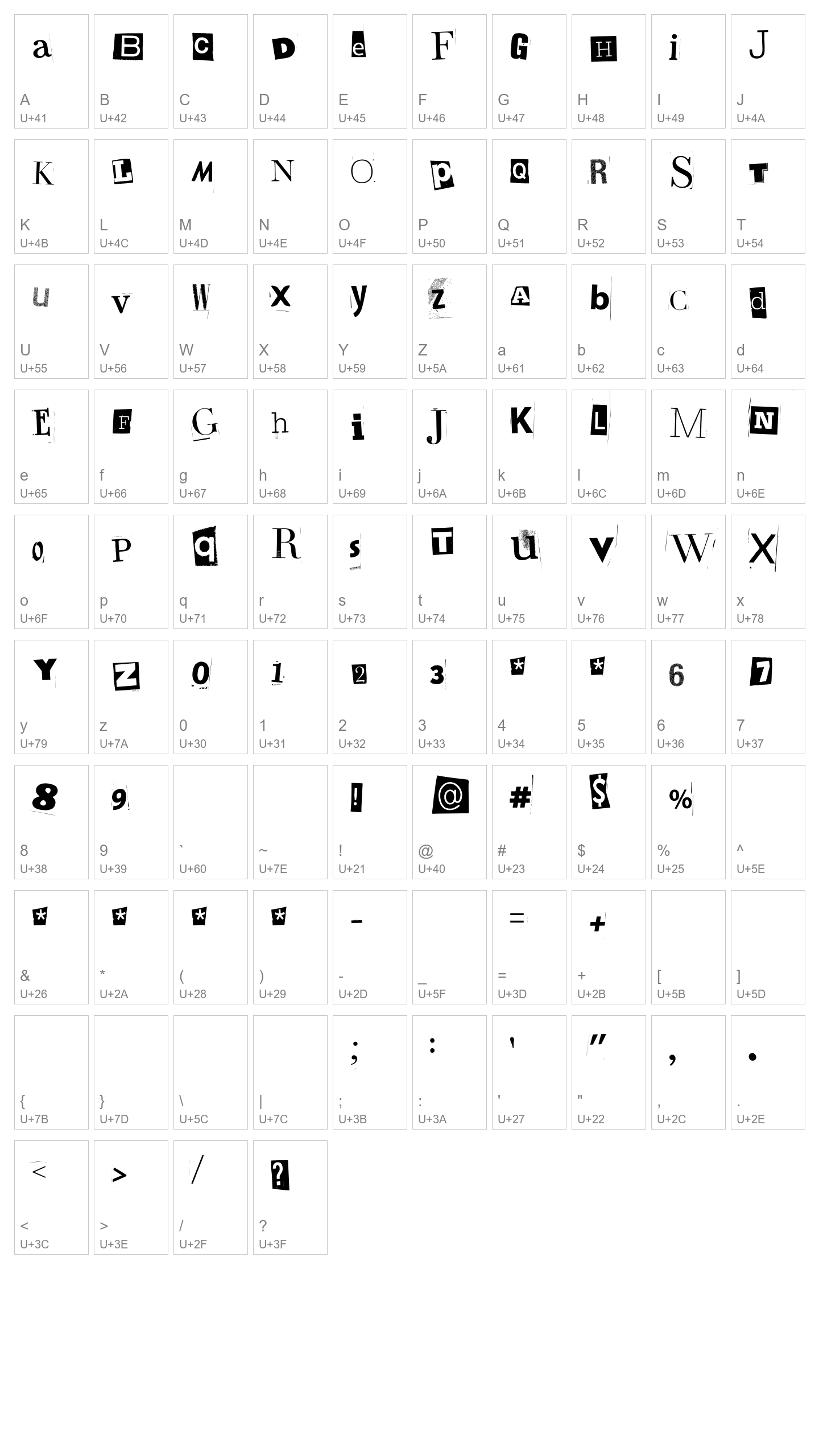 Character Map Image