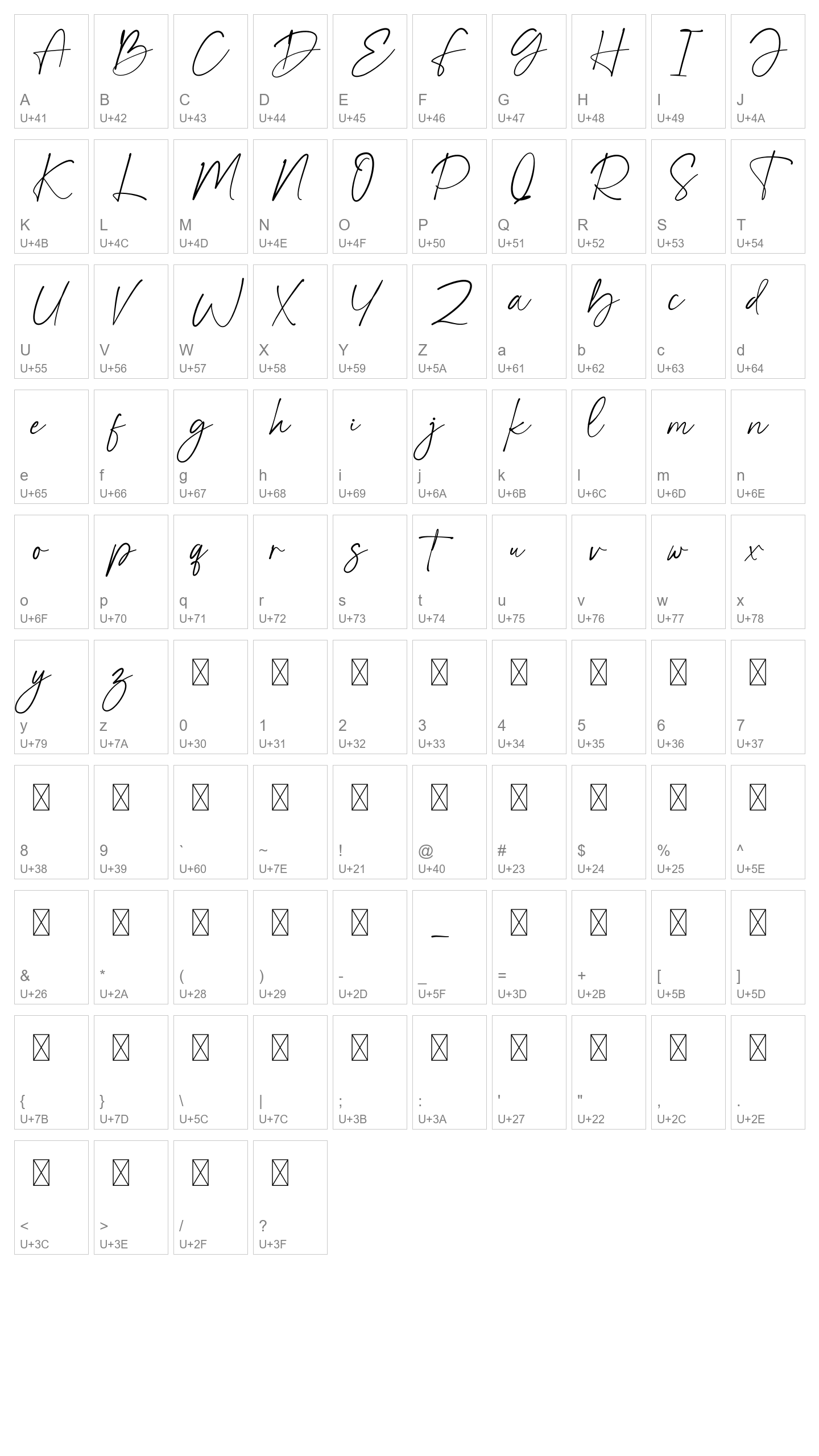Character Map Image
