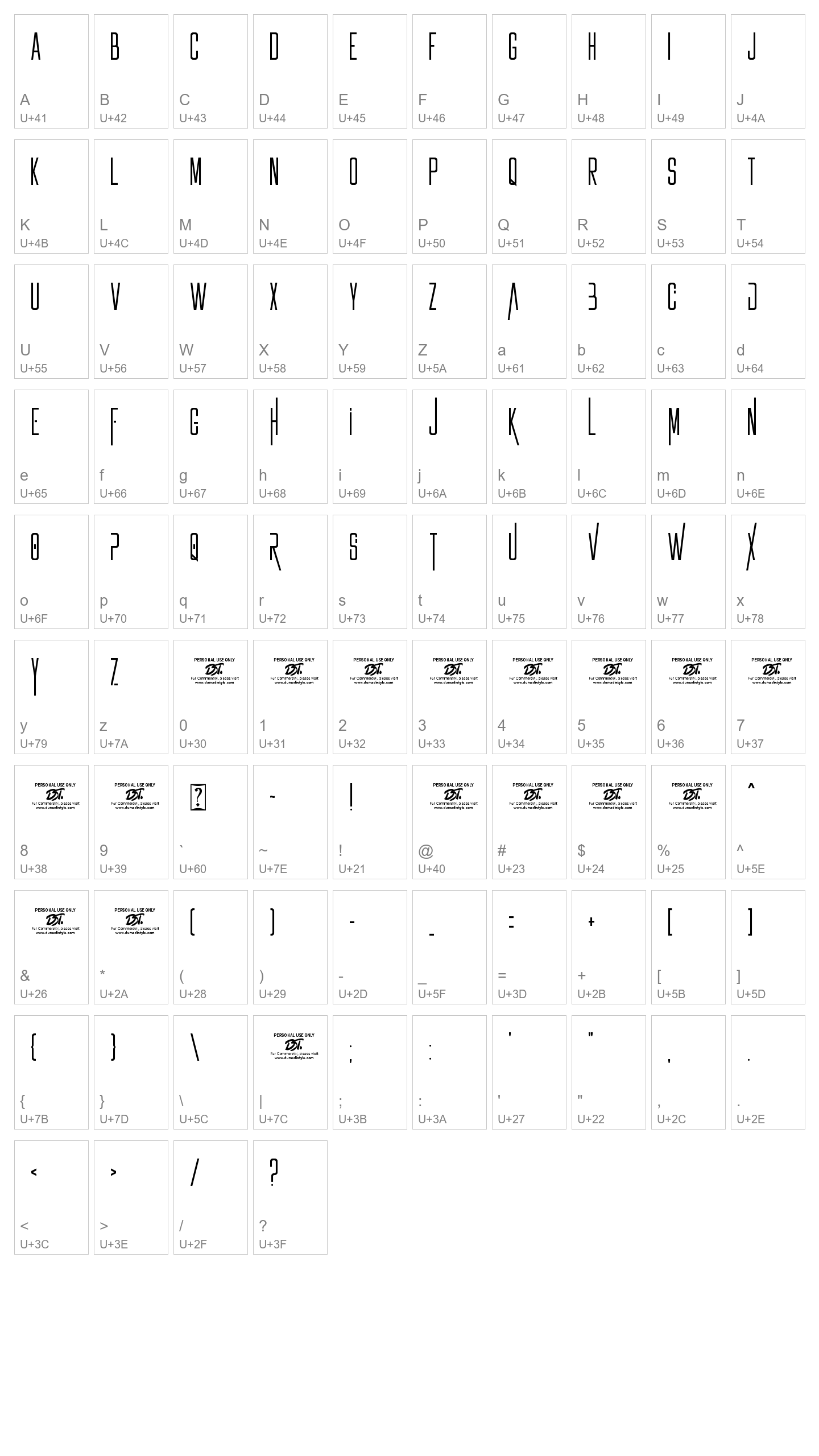 Character Map Image