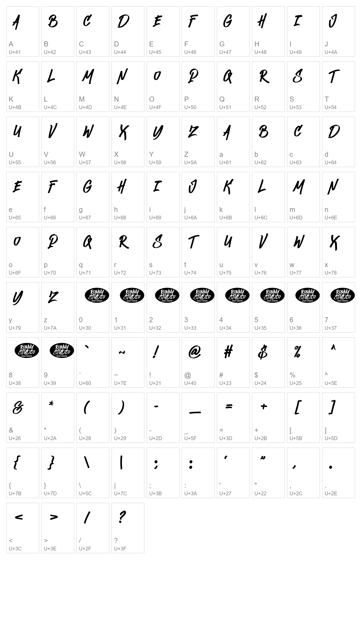 Character Map Image