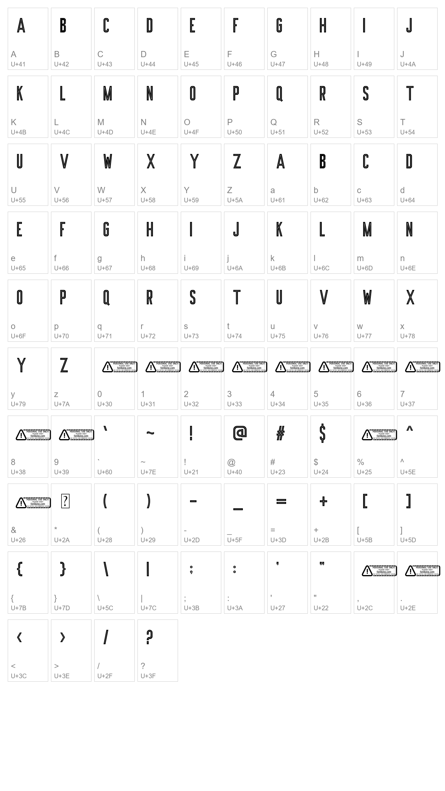 Character Map Image