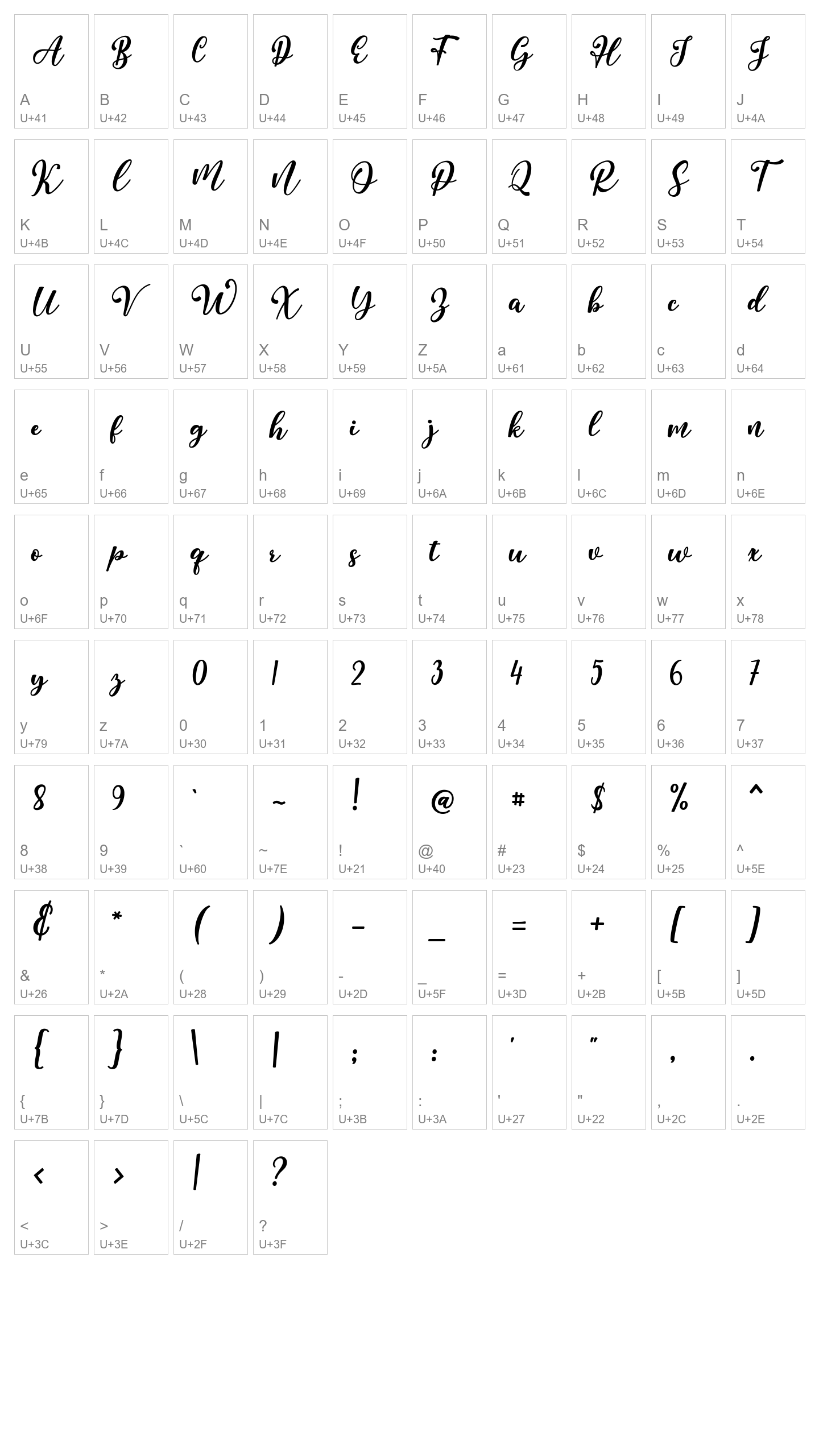 Character Map Image