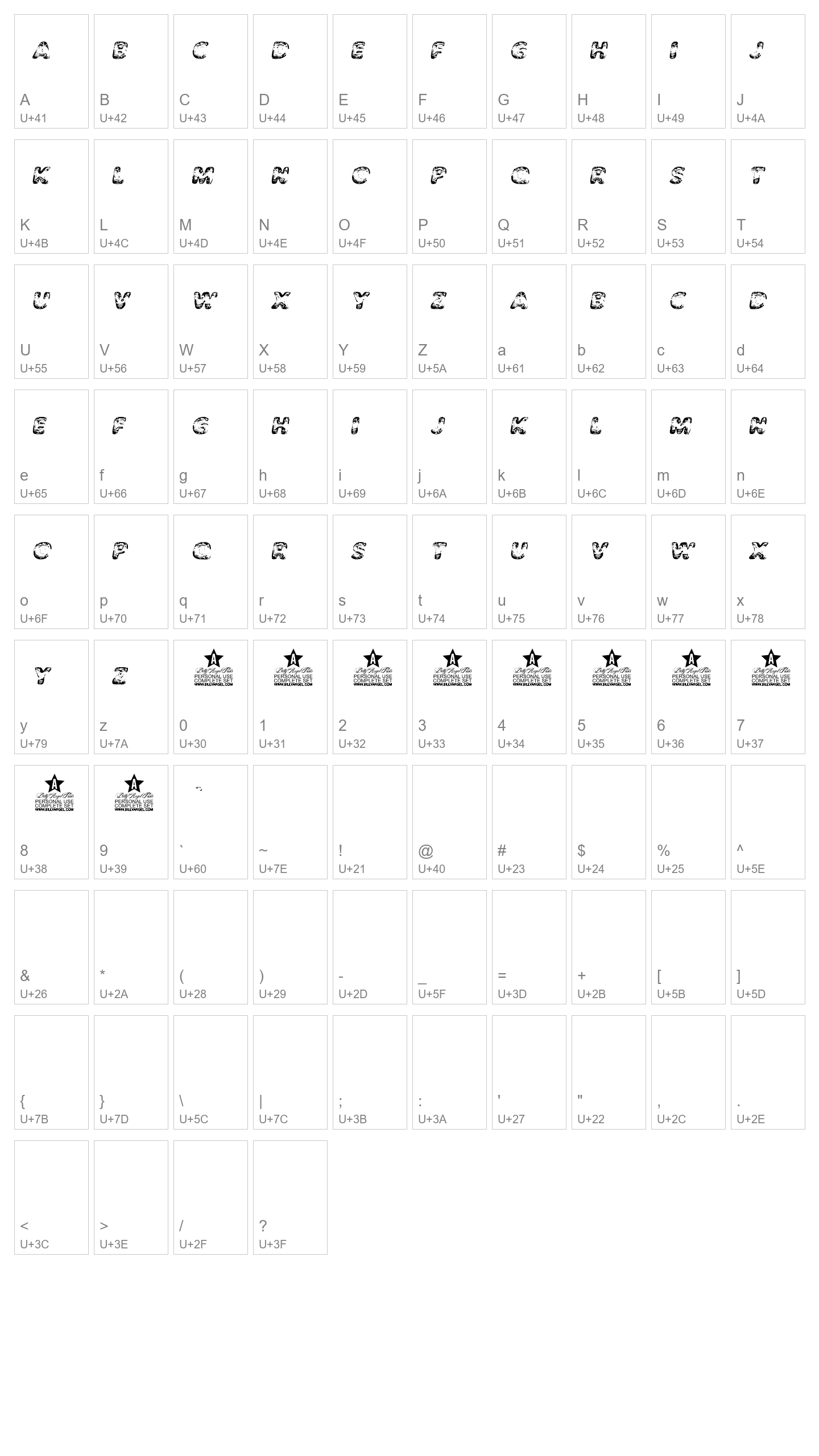 Character Map Image