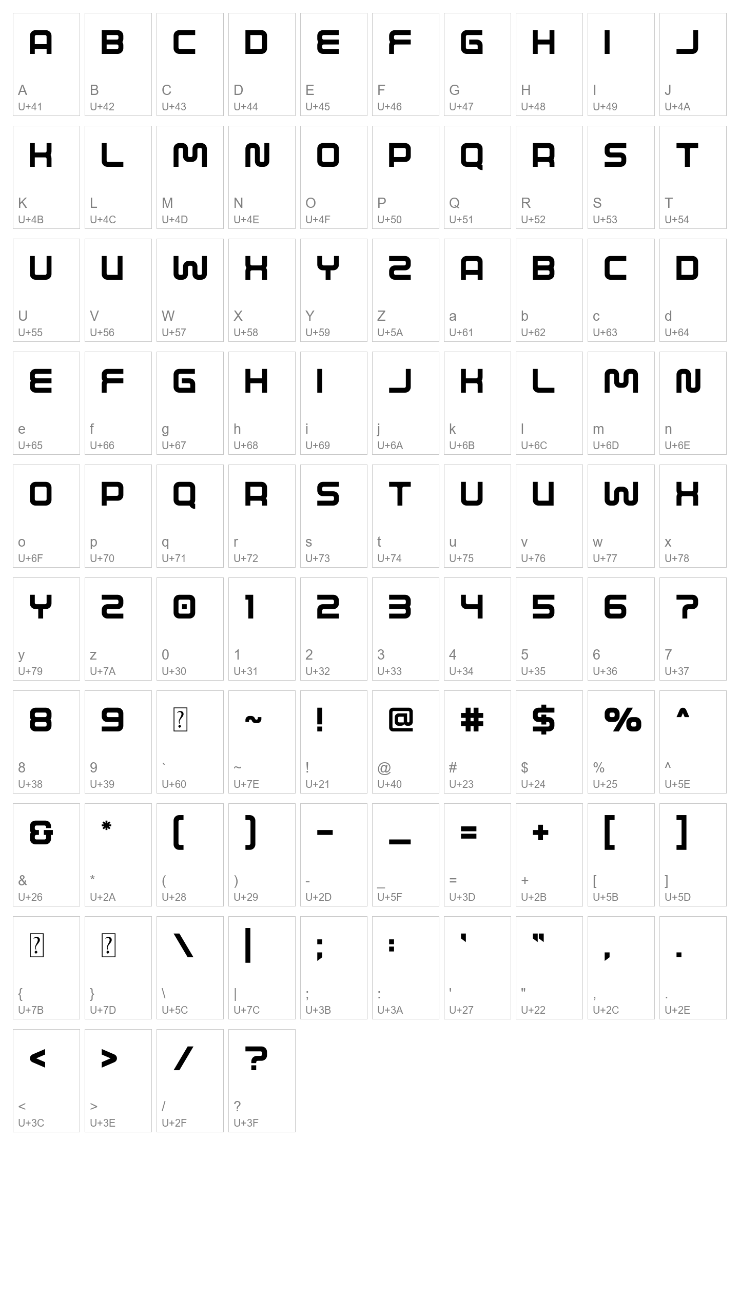 Character Map Image