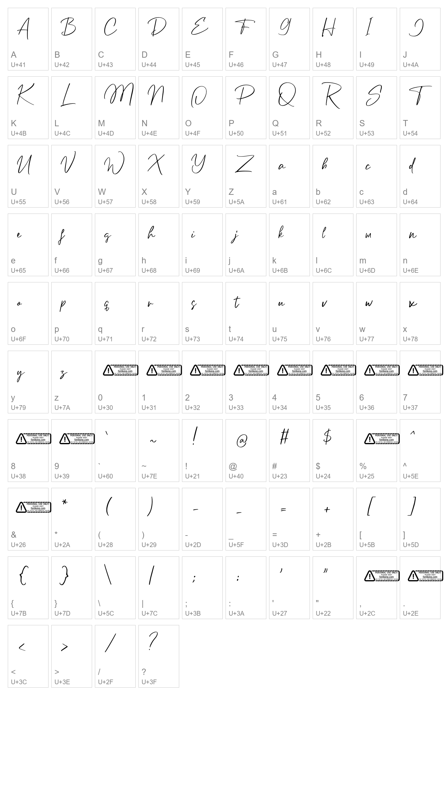 Character Map Image
