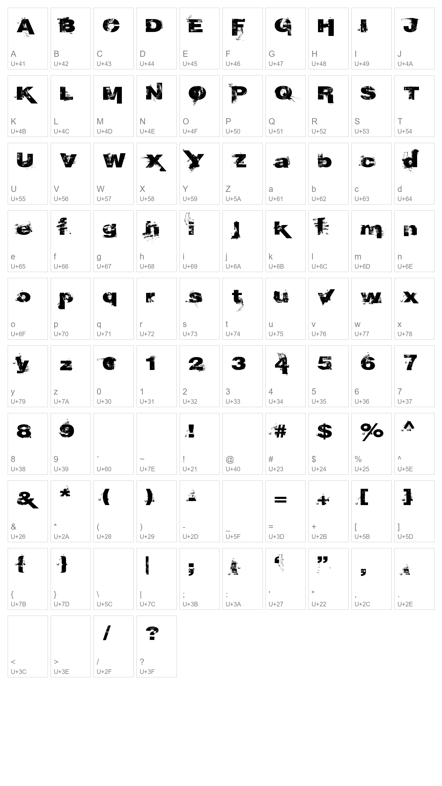 Character Map Image