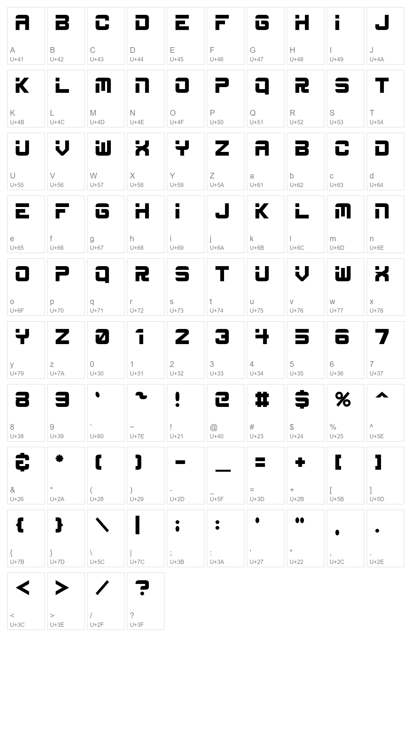 Character Map Image