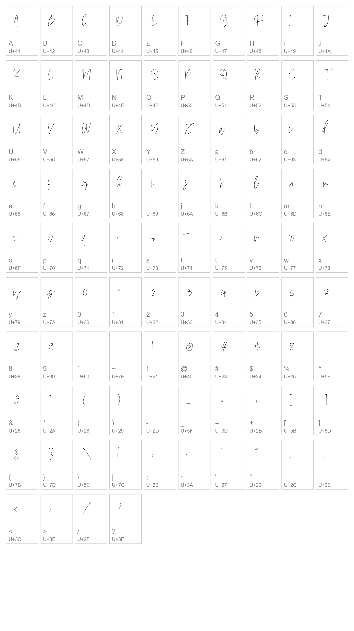 Character Map Image