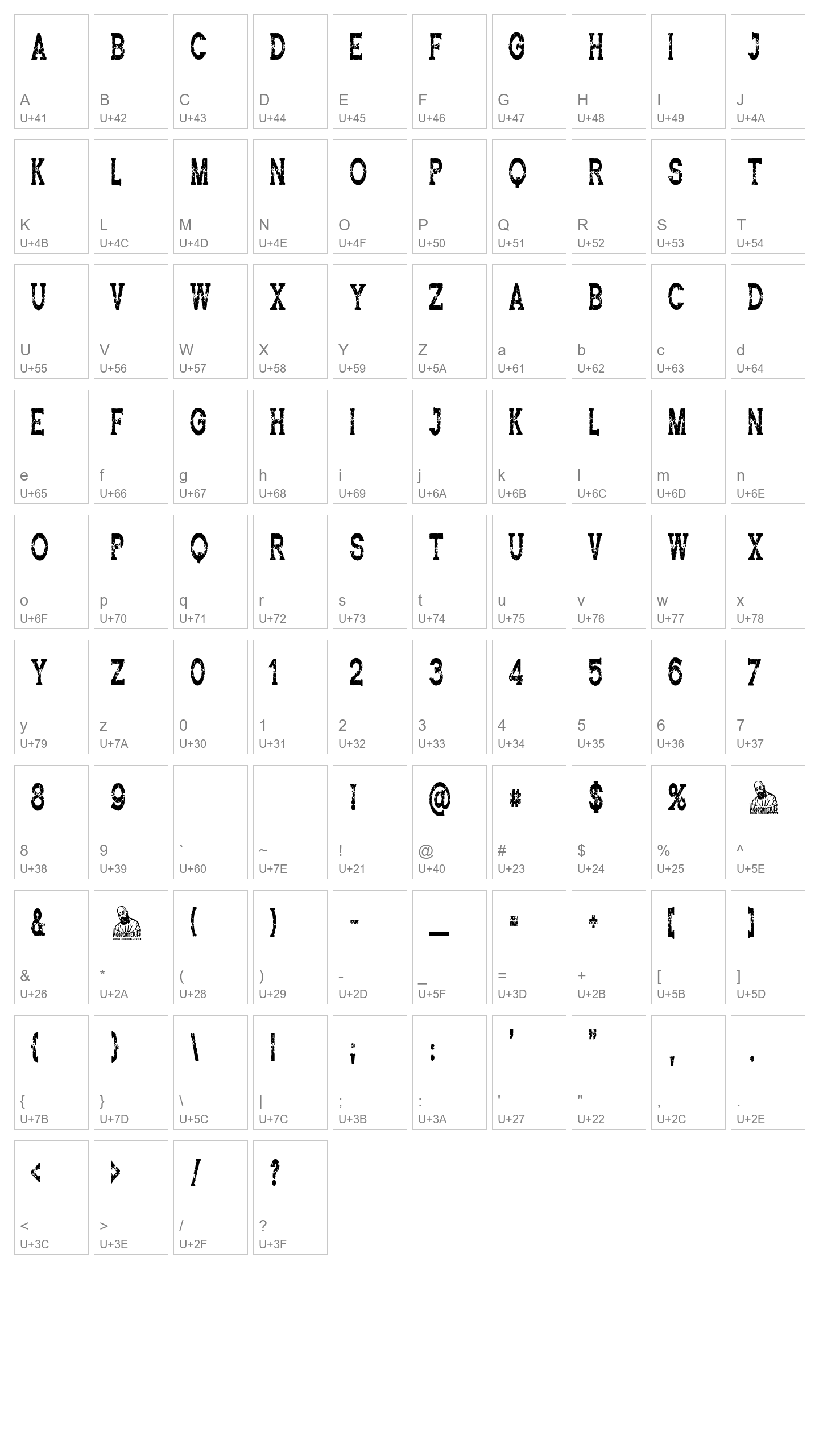 Character Map Image