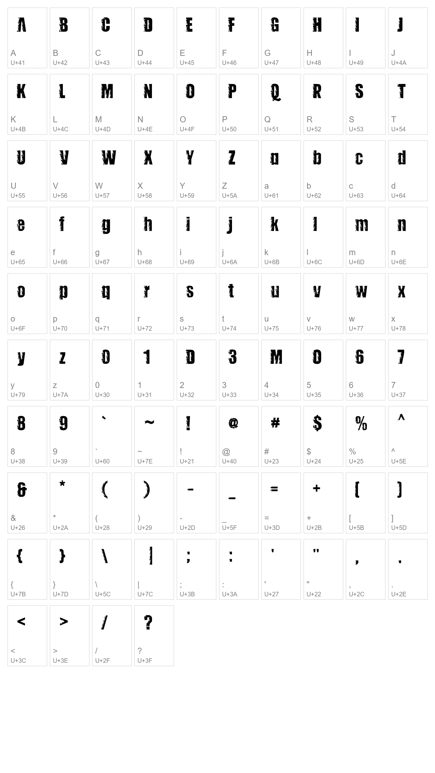 Character Map Image